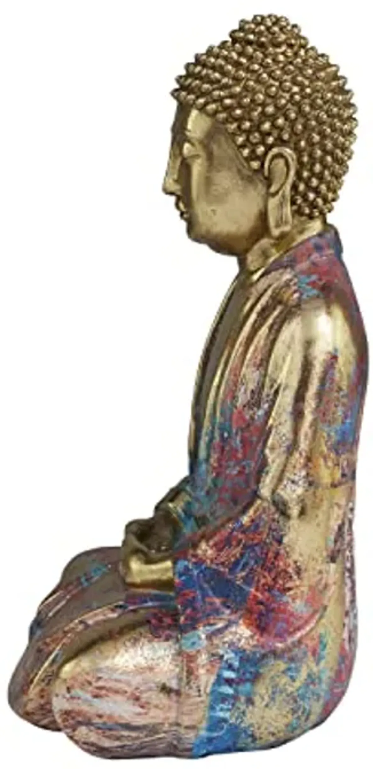 The Novogratz Resin Buddha Decorative Sculpture Home Decor Statue, Accent Figurine 8" x 6" x 12", Multi Colored