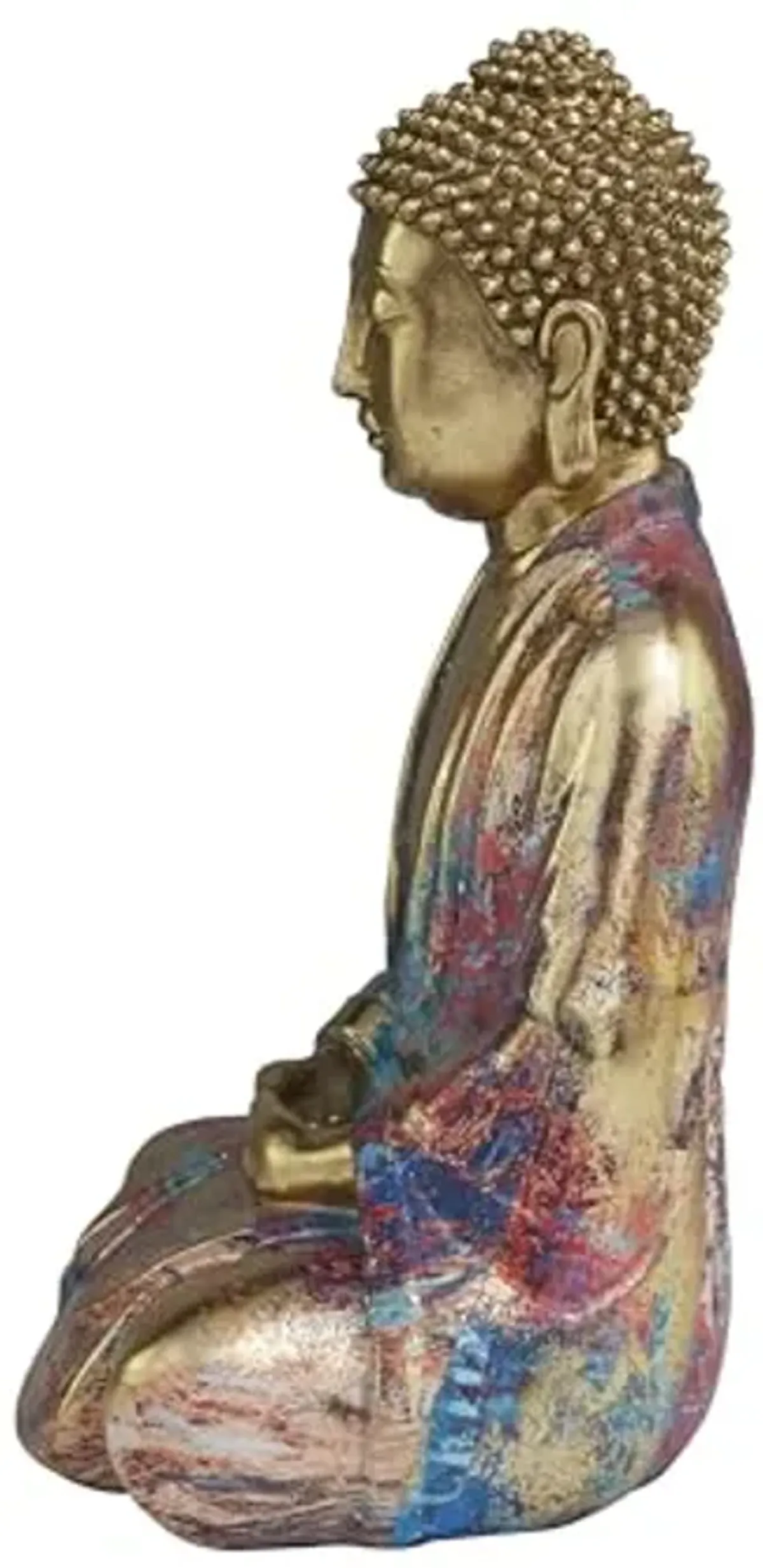 The Novogratz Resin Buddha Decorative Sculpture Home Decor Statue, Accent Figurine 8" x 6" x 12", Multi Colored