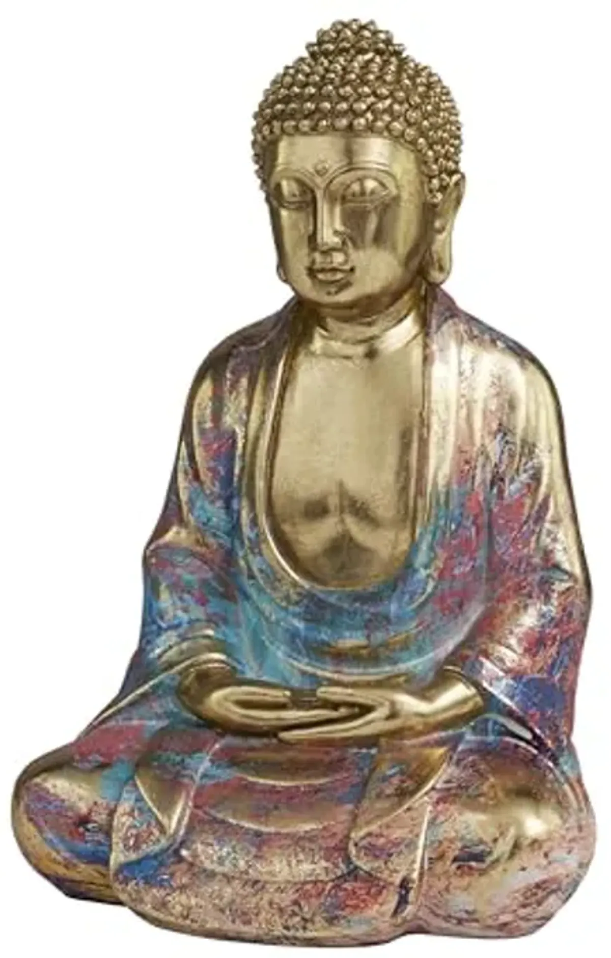 The Novogratz Resin Buddha Decorative Sculpture Home Decor Statue, Accent Figurine 8" x 6" x 12", Multi Colored