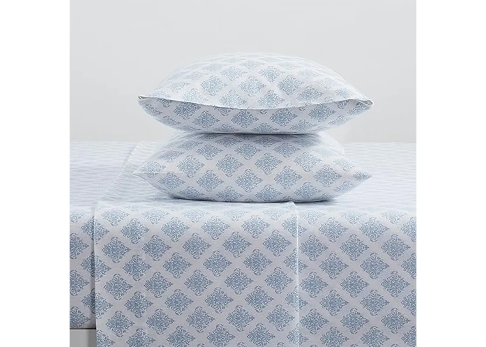 Tahari Home - Queen Sheets, 4-Piece Cotton Flannel Bedding with Matching Pillowcases, Brushed for Extra Softness, Cozy Home Decor (Alexa Blue, Queen)