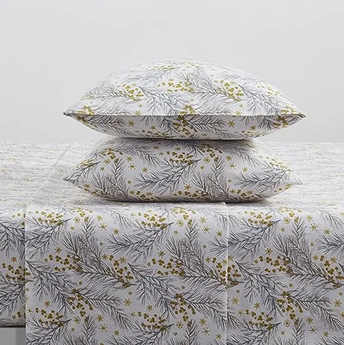 Tahari Home - Twin Sheets, 3-Piece Cotton Flannel Bedding with Matching Pillowcase, Brushed for Extra Softness, Cozy Home Decor (Pine Gold, Twin)