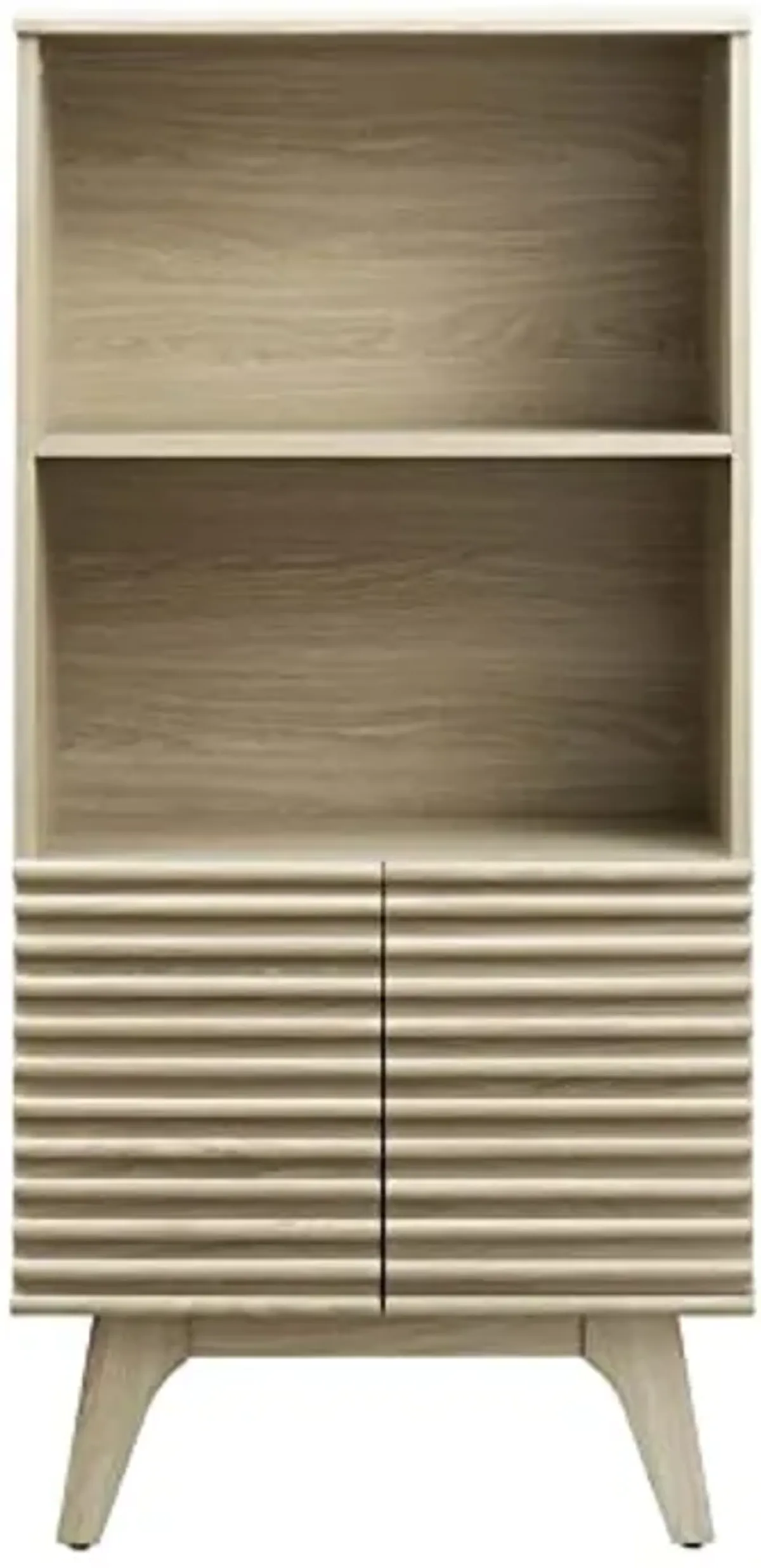 Modway Render Mid-Century Modern Office, Display Cabinet Bookshelf, Oak