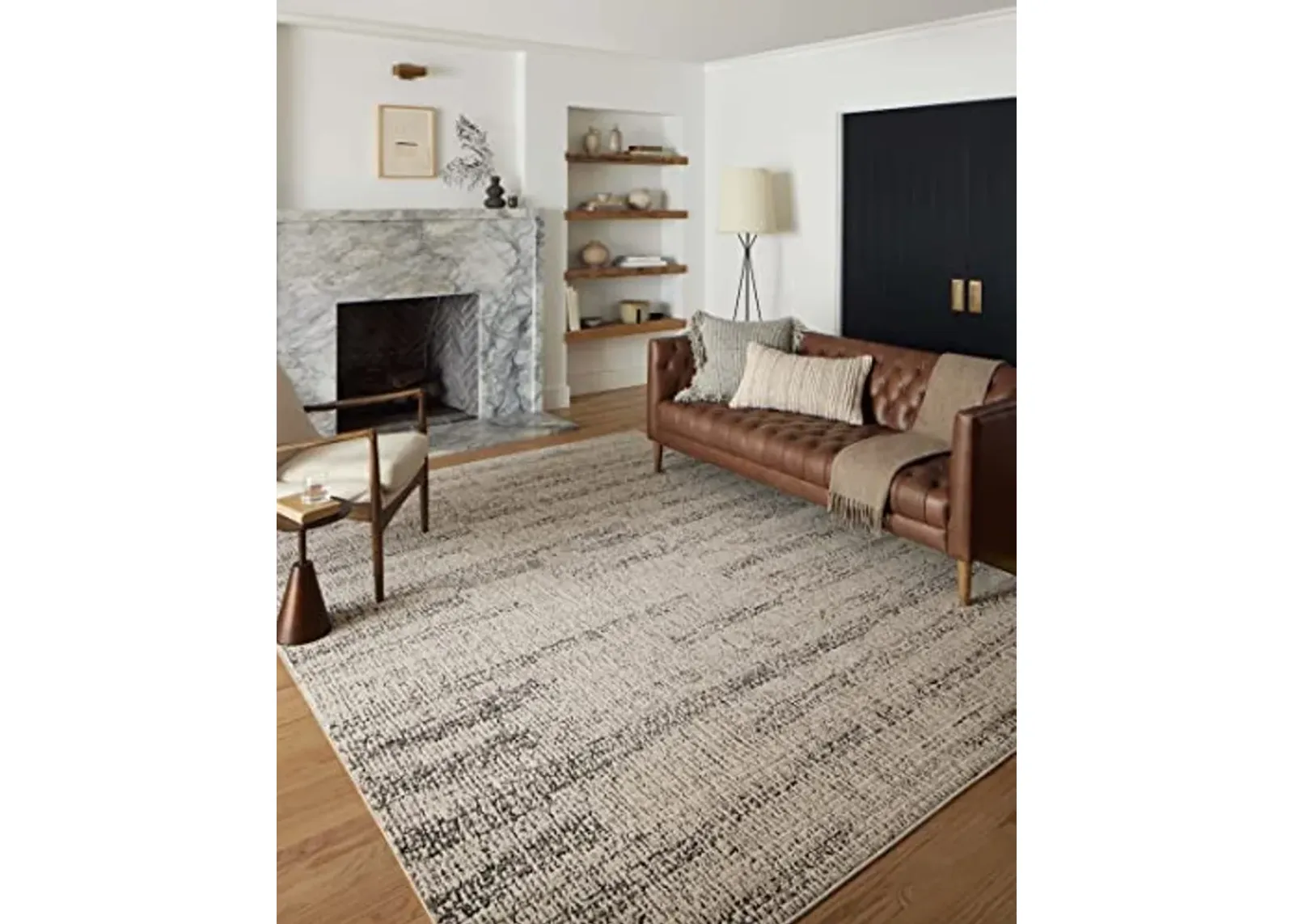 Loloi II Darby Area Rug in Oatmeal/Charcoal, 5'-3" x 7'-6" - Vintage Inspired Rug, High Traffic Accent Rug for Living Room, Bedroom, Playroom, Entryway & Hallway