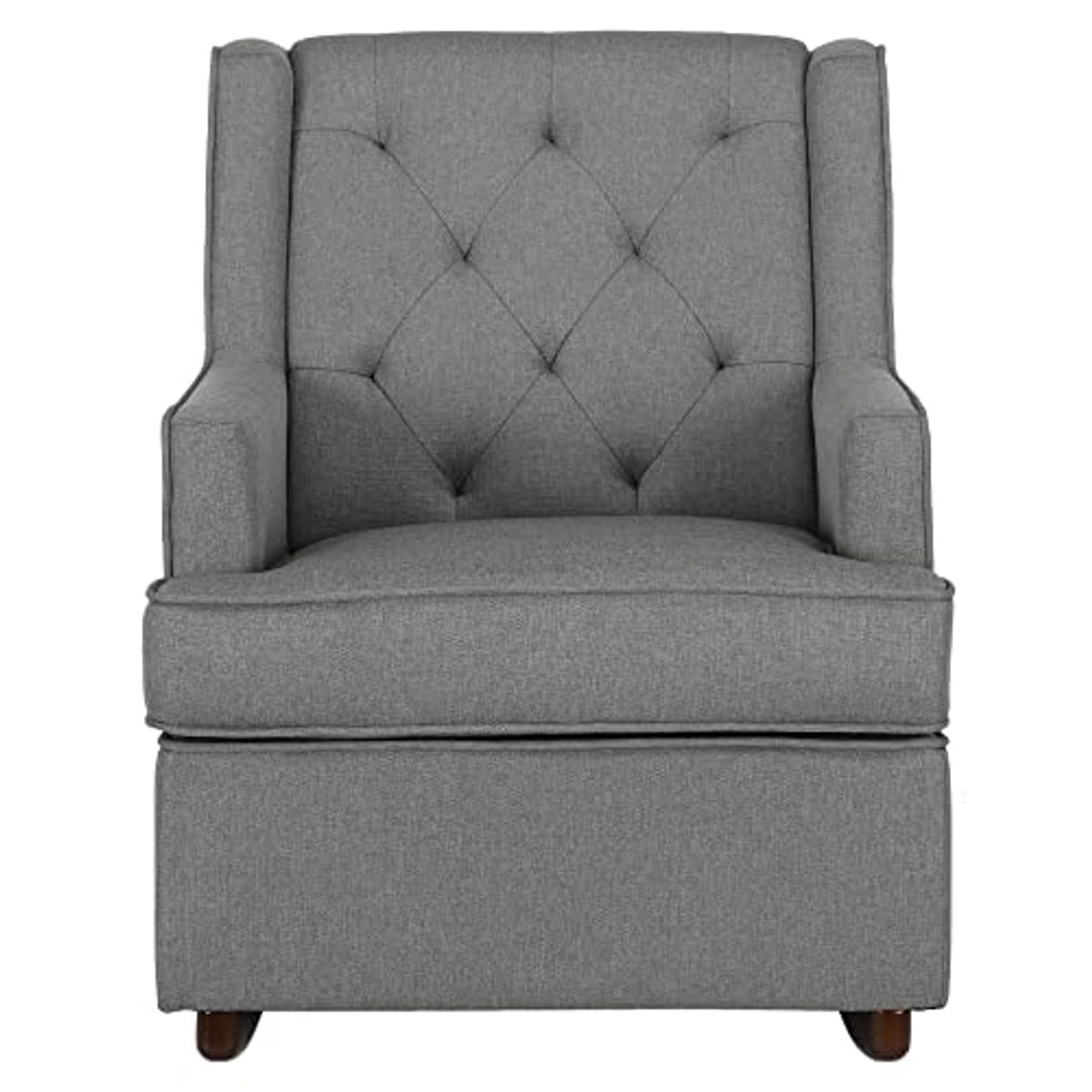 Baby Relax Bennet Transitional Wingback Nursery Rocker Chair, Gray