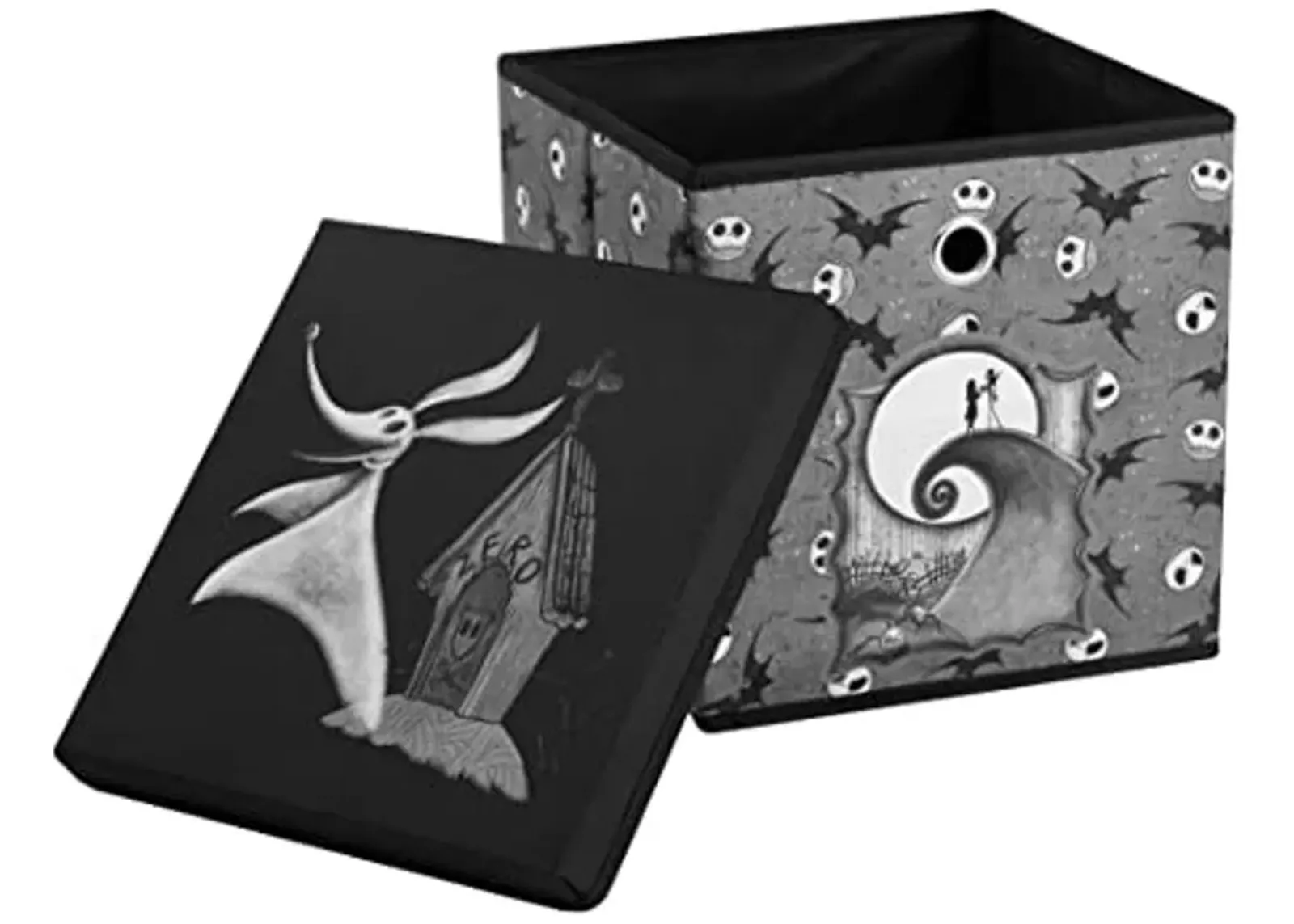 Idea Nuova Nightmare Before Christmas Collapsible Storage Cube with removable Lid, 10" Wx10 Hx10 D