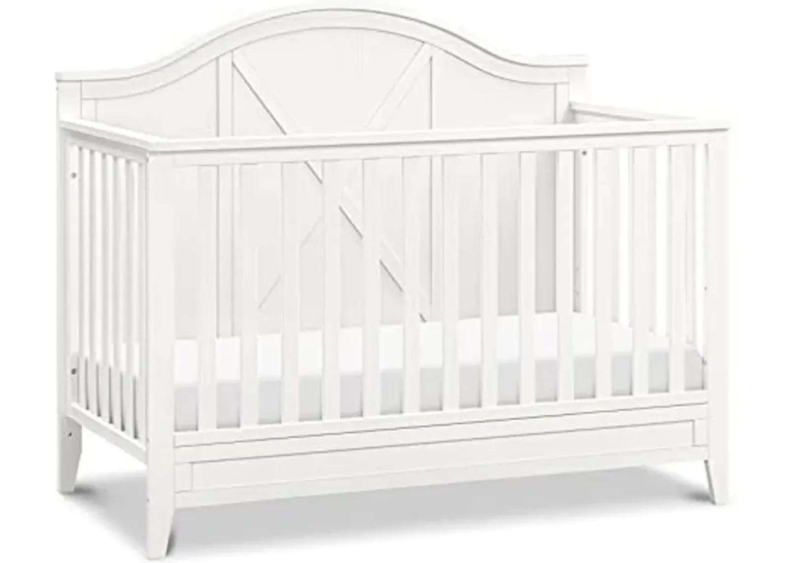 Davinci Sawyer Farmhouse 4-in-1 Convertible Crib in Heirloom White, GREENGUARD Gold Certified