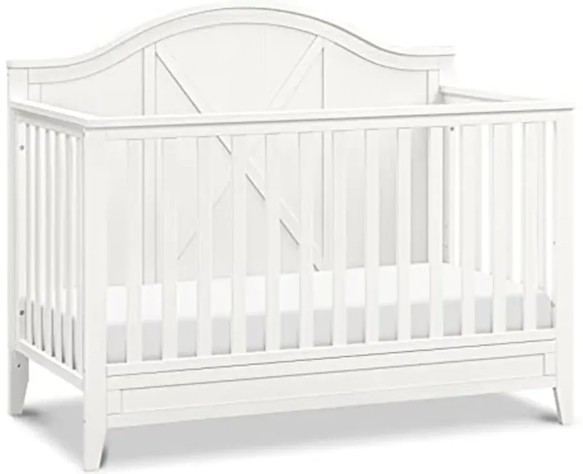 Davinci Sawyer Farmhouse 4-in-1 Convertible Crib in Heirloom White, GREENGUARD Gold Certified