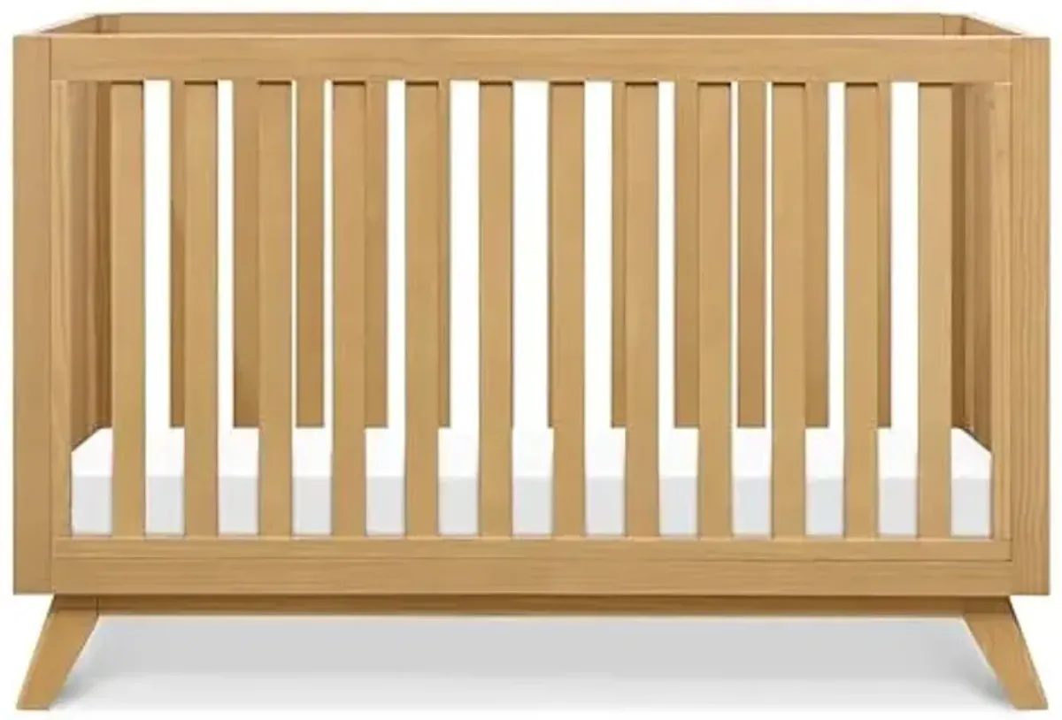 Davinci Otto 3-in-1 Convertible Baby Crib - GREENGUARD Gold Certified Wooden Convertible Crib to Toddler Bed & Daybed - Baby Bed with 4 Adjustable Mattress Heights & Easy to Assemble - Honey