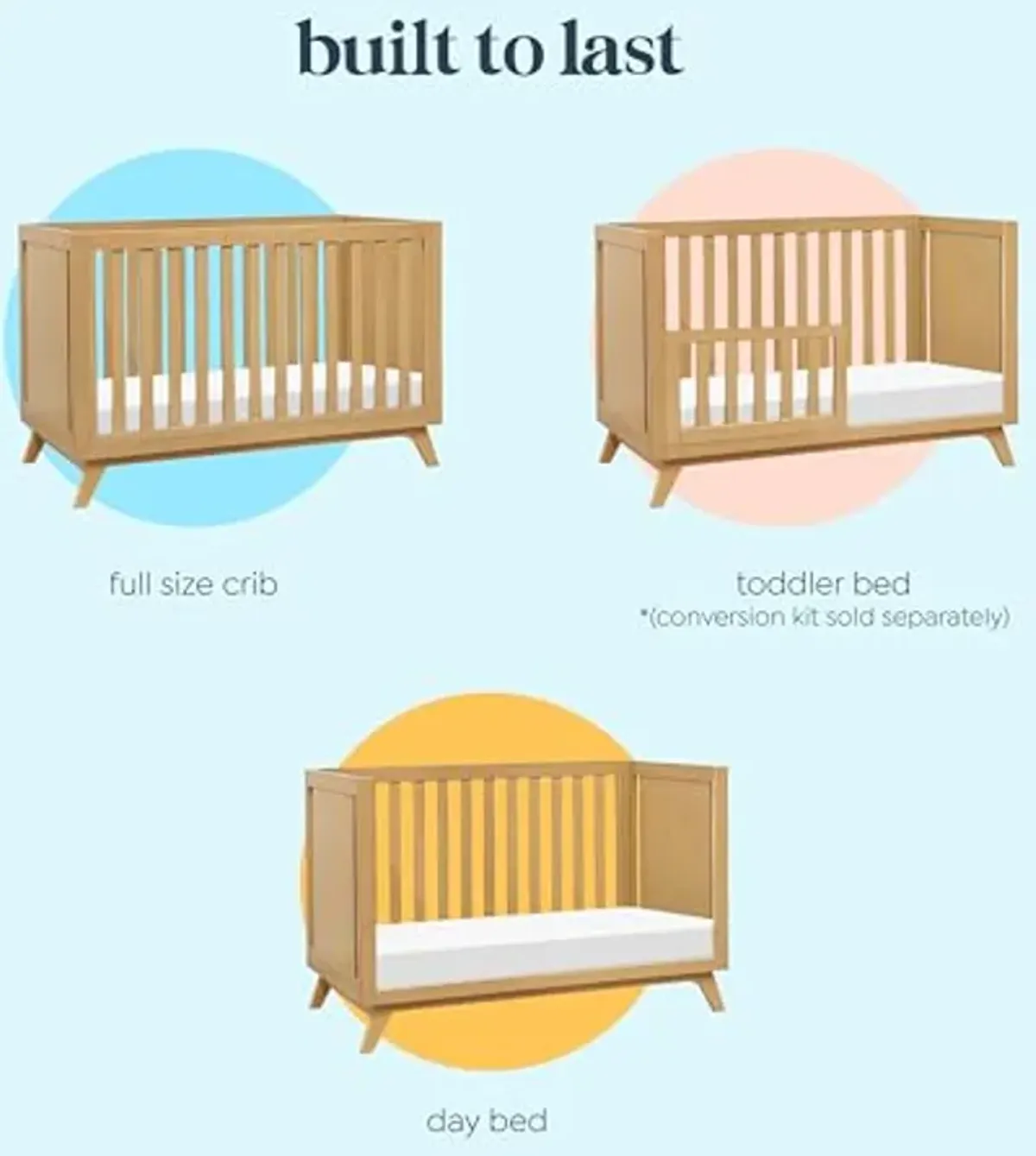 DaVinci Otto 3-in-1 Convertible Crib in Honey, Greenguard Gold Certified