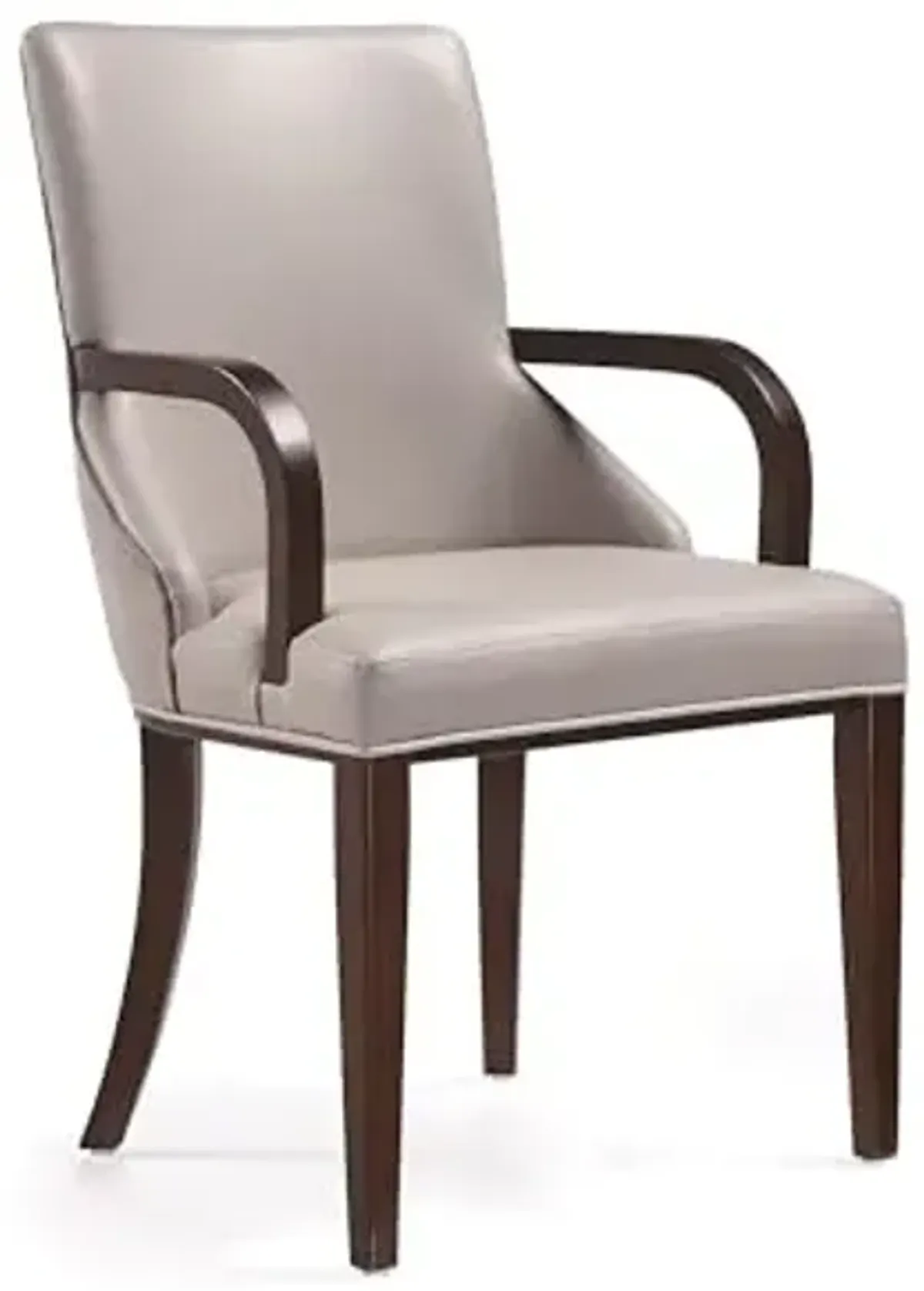 Manhattan Comfort Shubert Modern Velvet & Faux Leather Dining Chairs & Armchairs, Dual Upholstery Design on Solid Beech Wood Frame, Accent Furniture for Kitchen or Conference Room,Set of 6, Light Grey