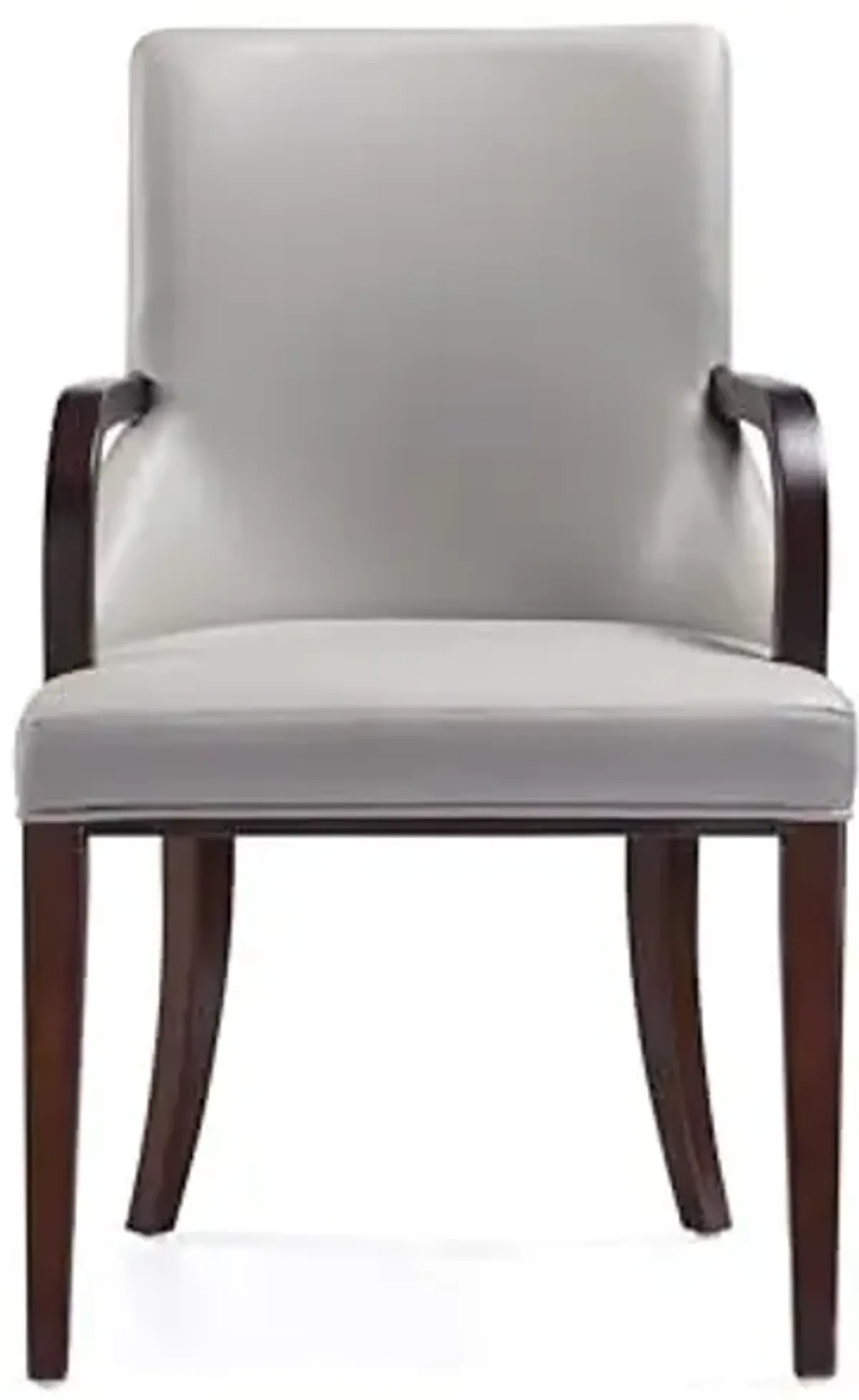 Manhattan Comfort Shubert Modern Velvet & Faux Leather Dining Chairs with Arms, Dual Upholstery Design on Solid Beech Wood Frame, Accent Furniture for Kitchen or Office, Set of 1, Light Grey