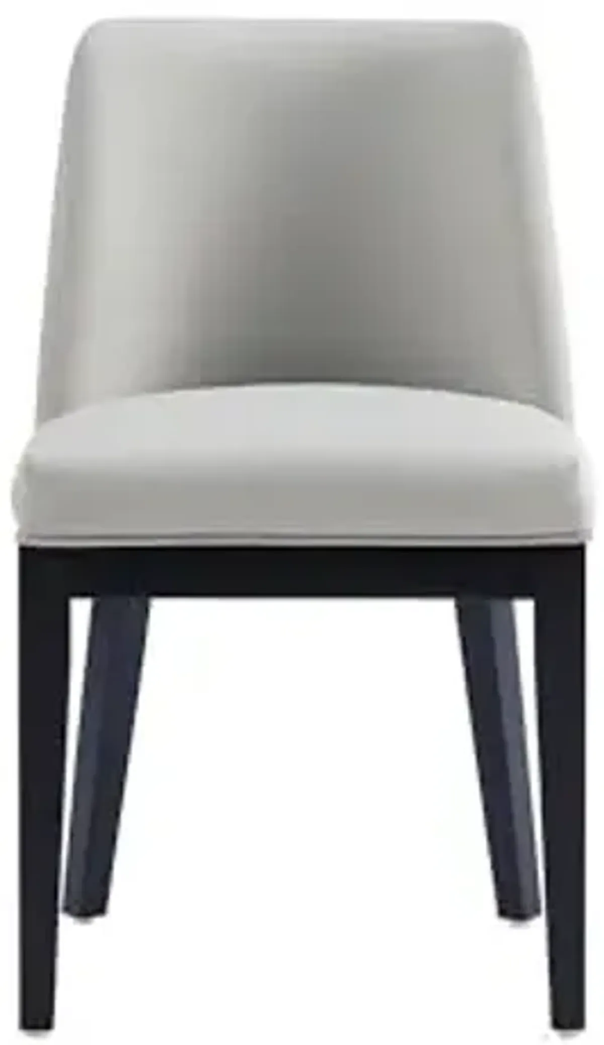 Manhattan Comfort Gansevoort Modern Faux Leather Dining Chair with Solid Beech Wood Frame, Upholstered Accent Furniture for Kitchen Table or Office, Set of 2, Stone Grey