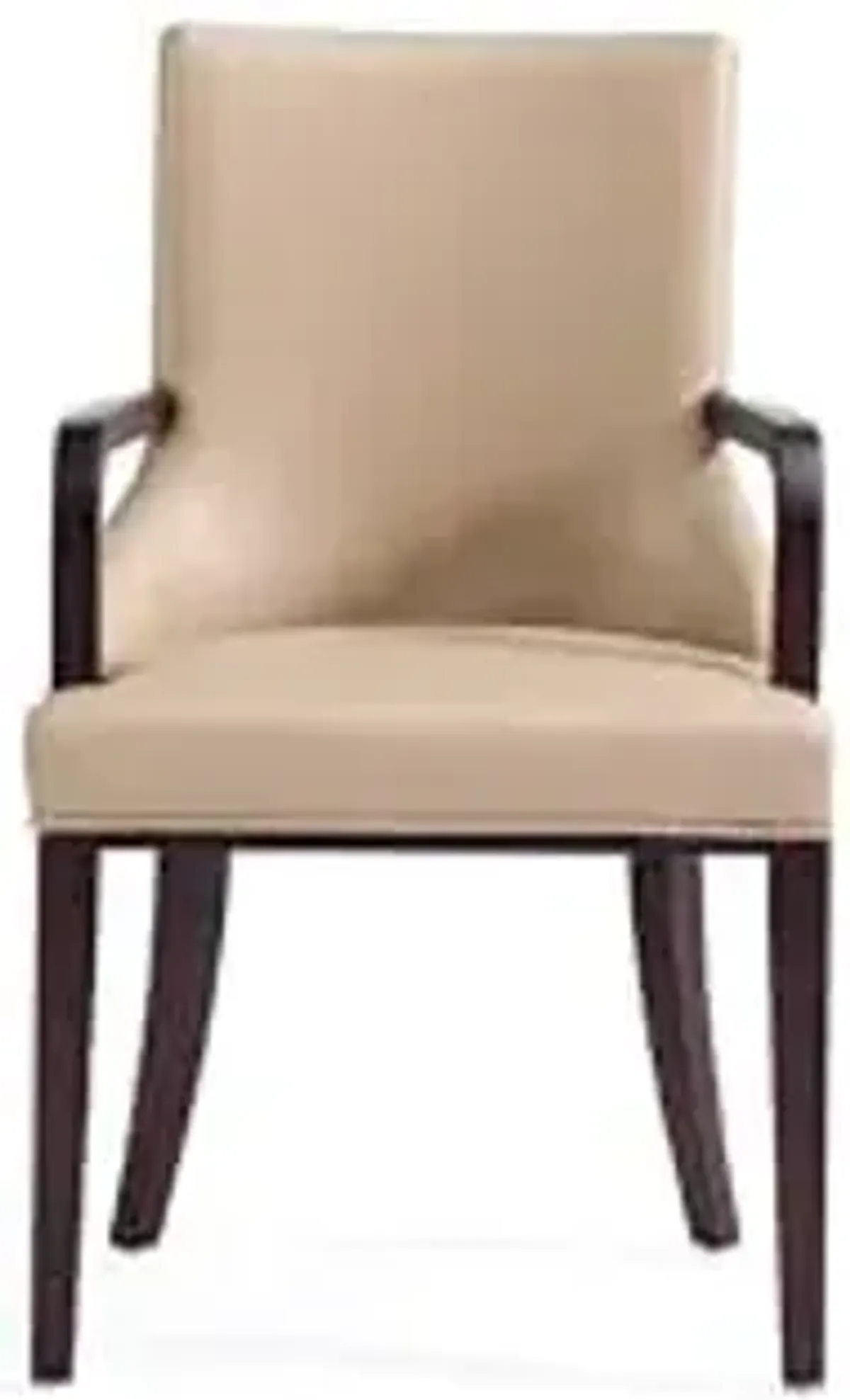 Manhattan Comfort Shubert Modern Velvet & Faux Leather Dining Chairs with Arms, Dual Upholstery Design on Solid Beech Wood Frame, Accent Furniture for Kitchen or Office, Set of 2, Tan