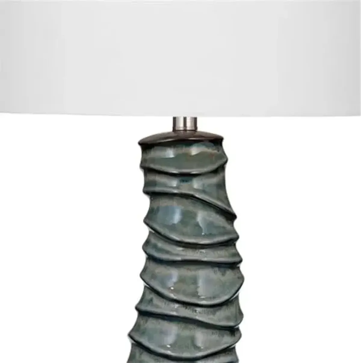 Bassett Mirror Company Gallie Ceramic and Metal Table Lamp in Blue