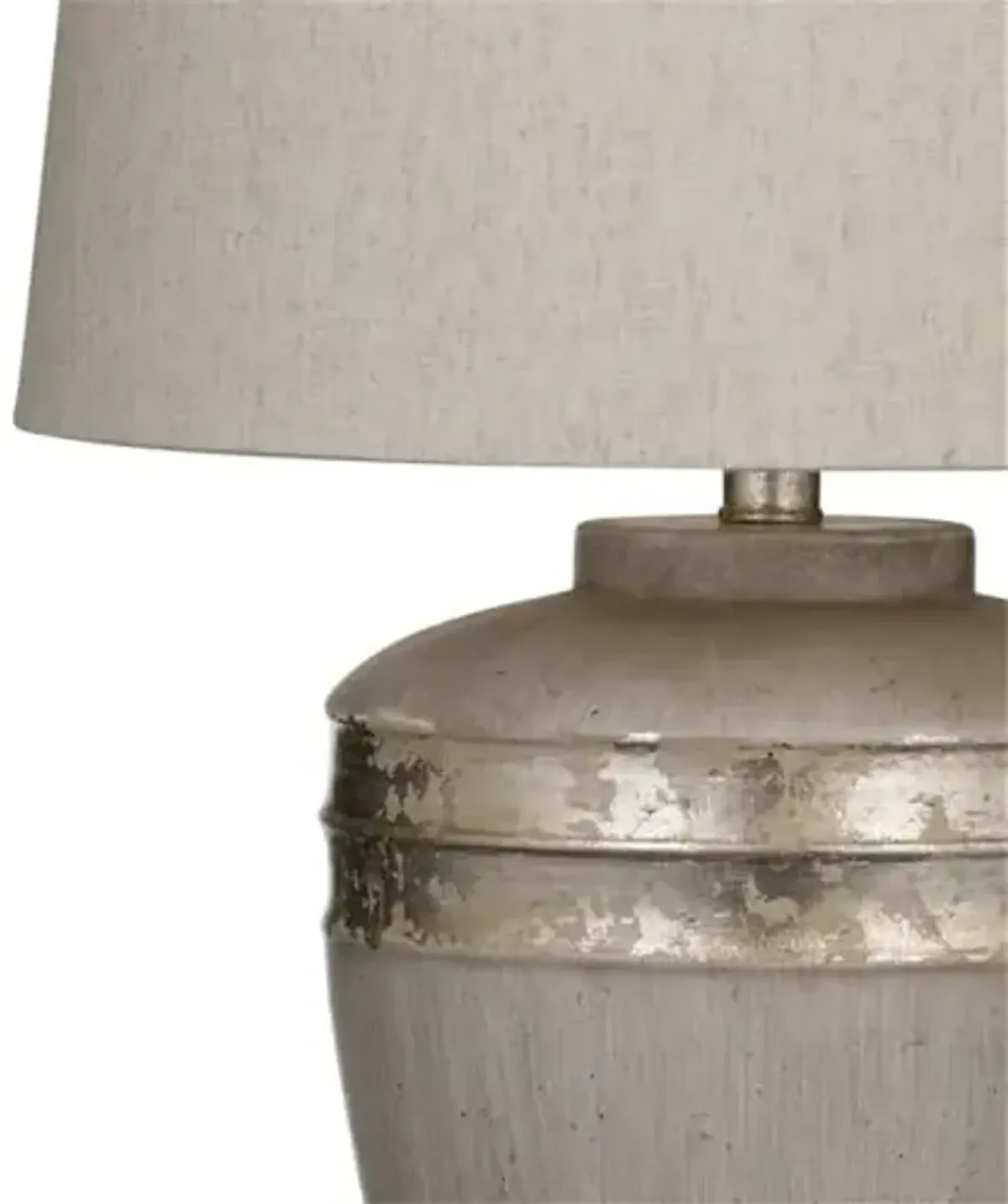 Bassett Mirror Reflections Metal Table Lamp with Drum Shade in Antiqued Silver