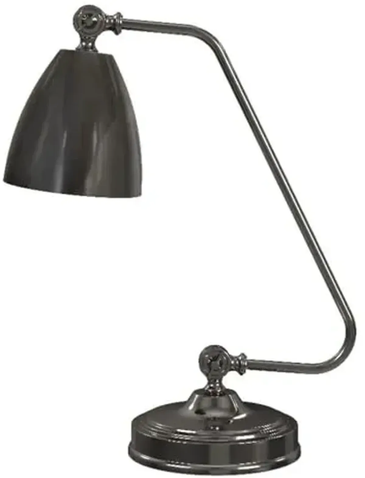 Bassett Mirror Shine Metal Desk Lamp with Iron Shade in Black Nickel