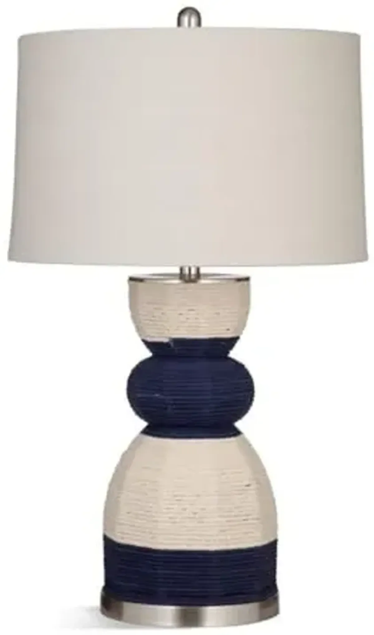 Bassett Mirror Company Kareen Linen Rope and Metal Table Lamp in Blue