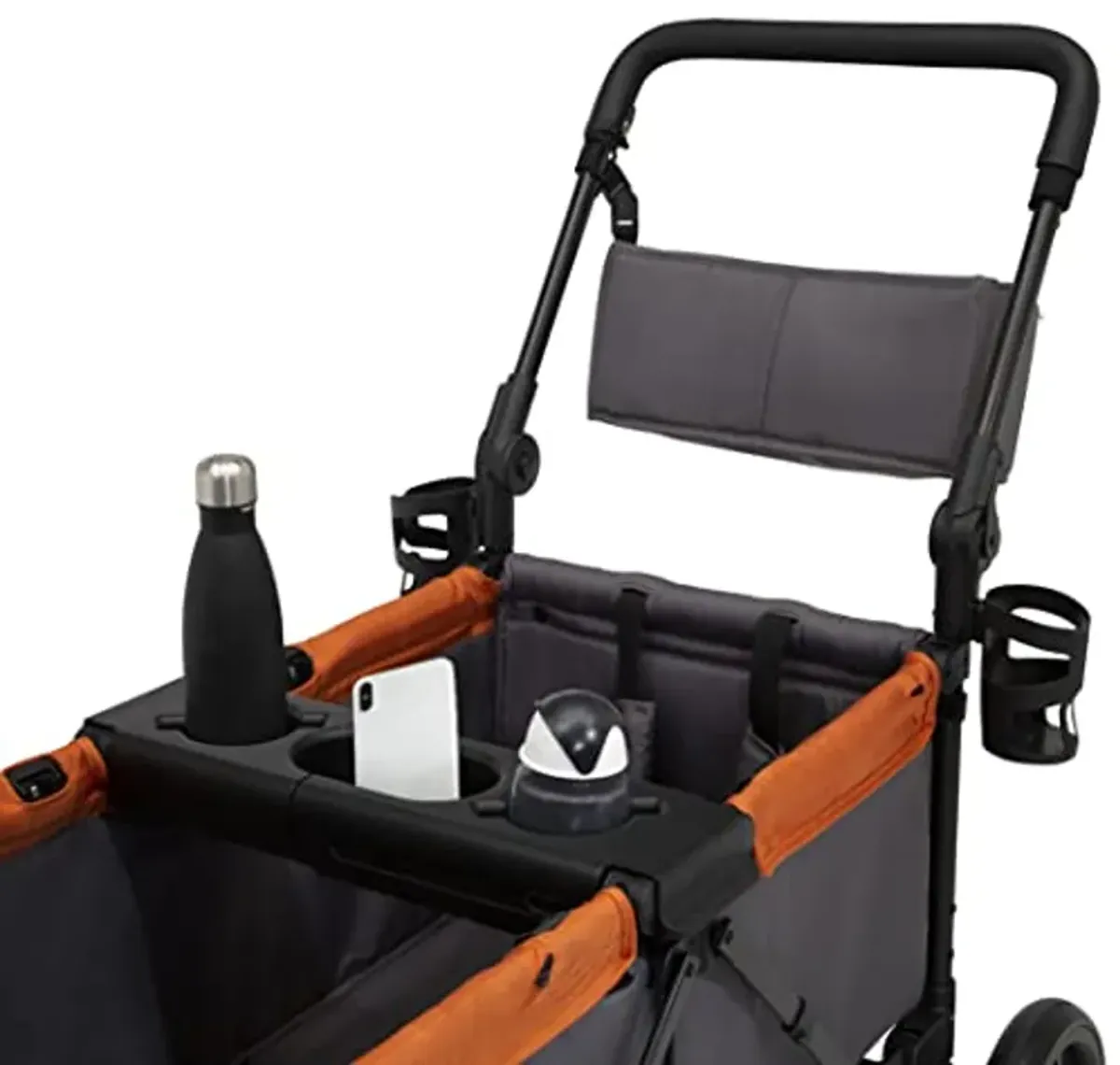 Jeep Sport All-Terrain Stroller Wagon by Delta Children - Includes Canopy, Parent Organizer, Adjustable Handlebar, Snack Tray & Cup Holders, Grey/Bonfire