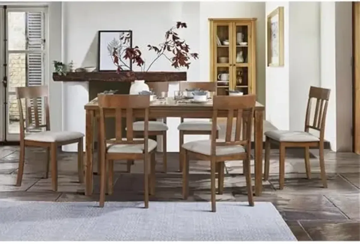 Homelegance Lexicon Prineville 7-Piece Modern Wood and Fabric Veneer Dining Set in Cherry