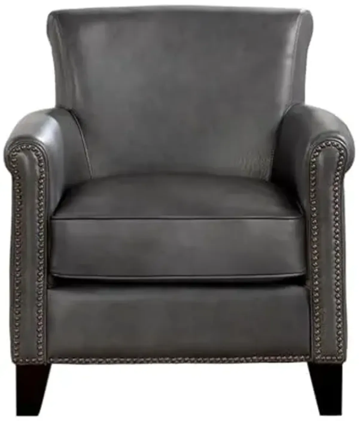 Lexicon Braintree 20.5" Traditional Plywood and Leather Accent Chair in Gray