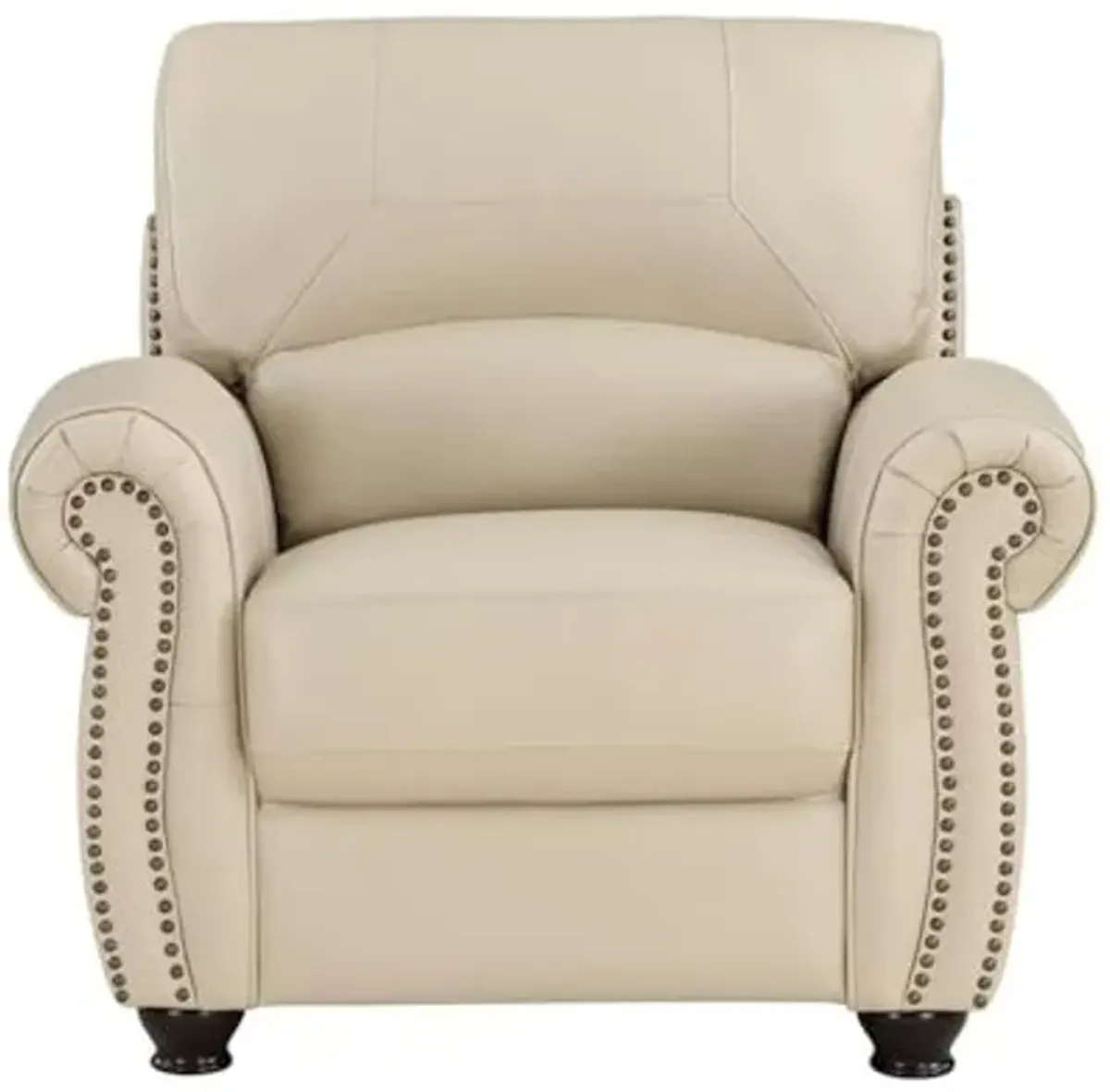 Lexicon Foxborough 21.5" Traditional Plywood and Leather Chair in Cream