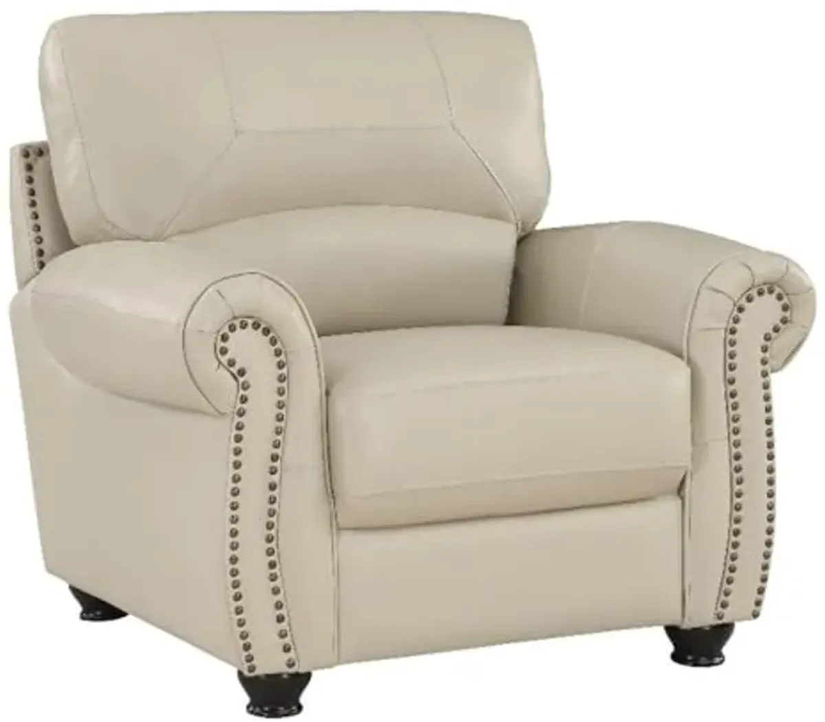 Lexicon Foxborough 21.5" Traditional Plywood and Leather Chair in Cream