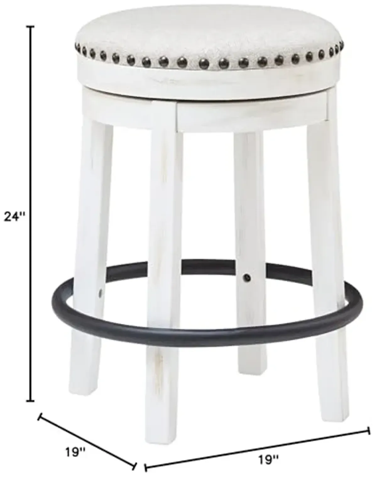 Signature Design by Ashley Valebeck Bar Stools, 24" & 30" (White/Black)