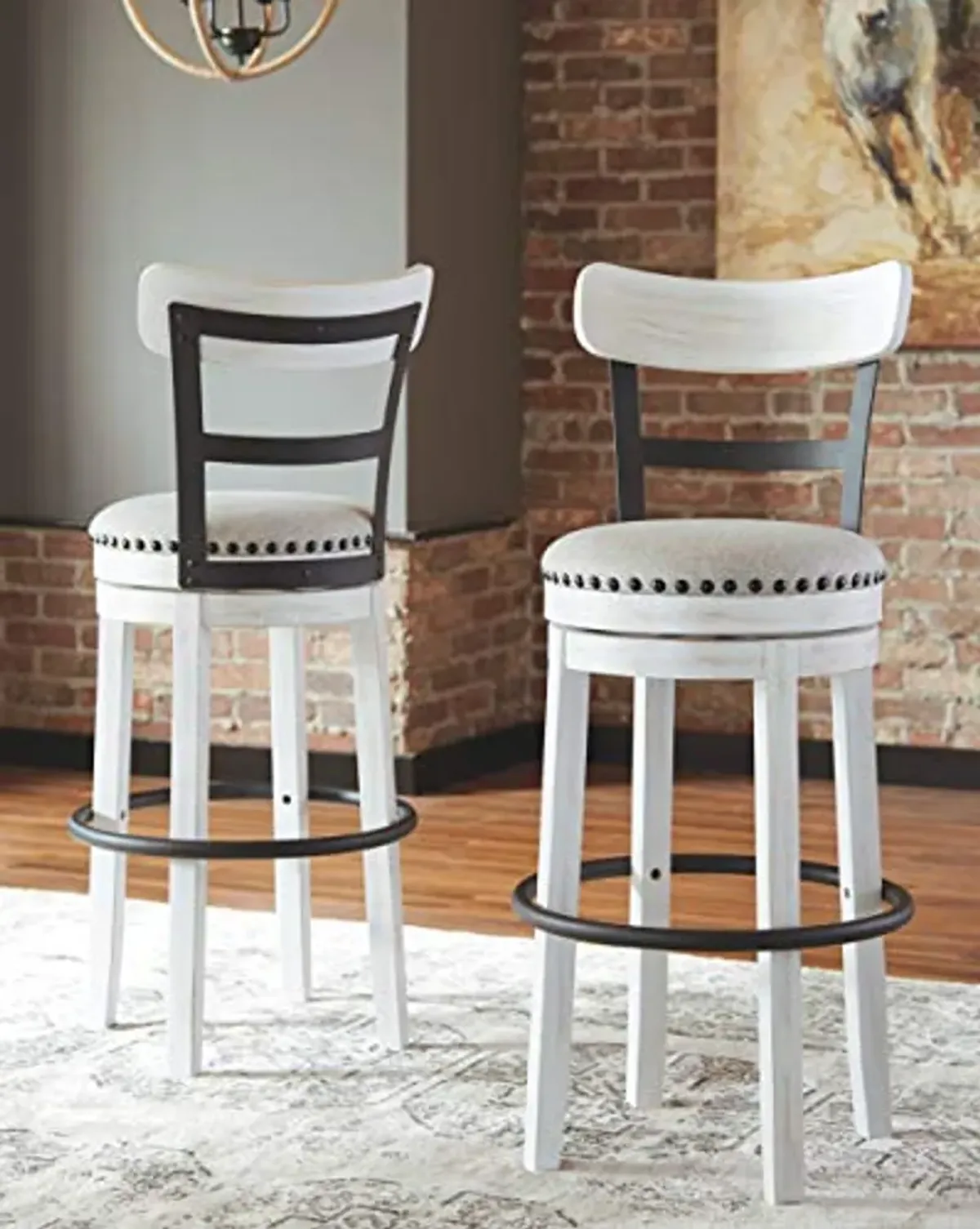 Signature Design by Ashley Valebeck Bar Stools, 24" & 30" (White/Black)