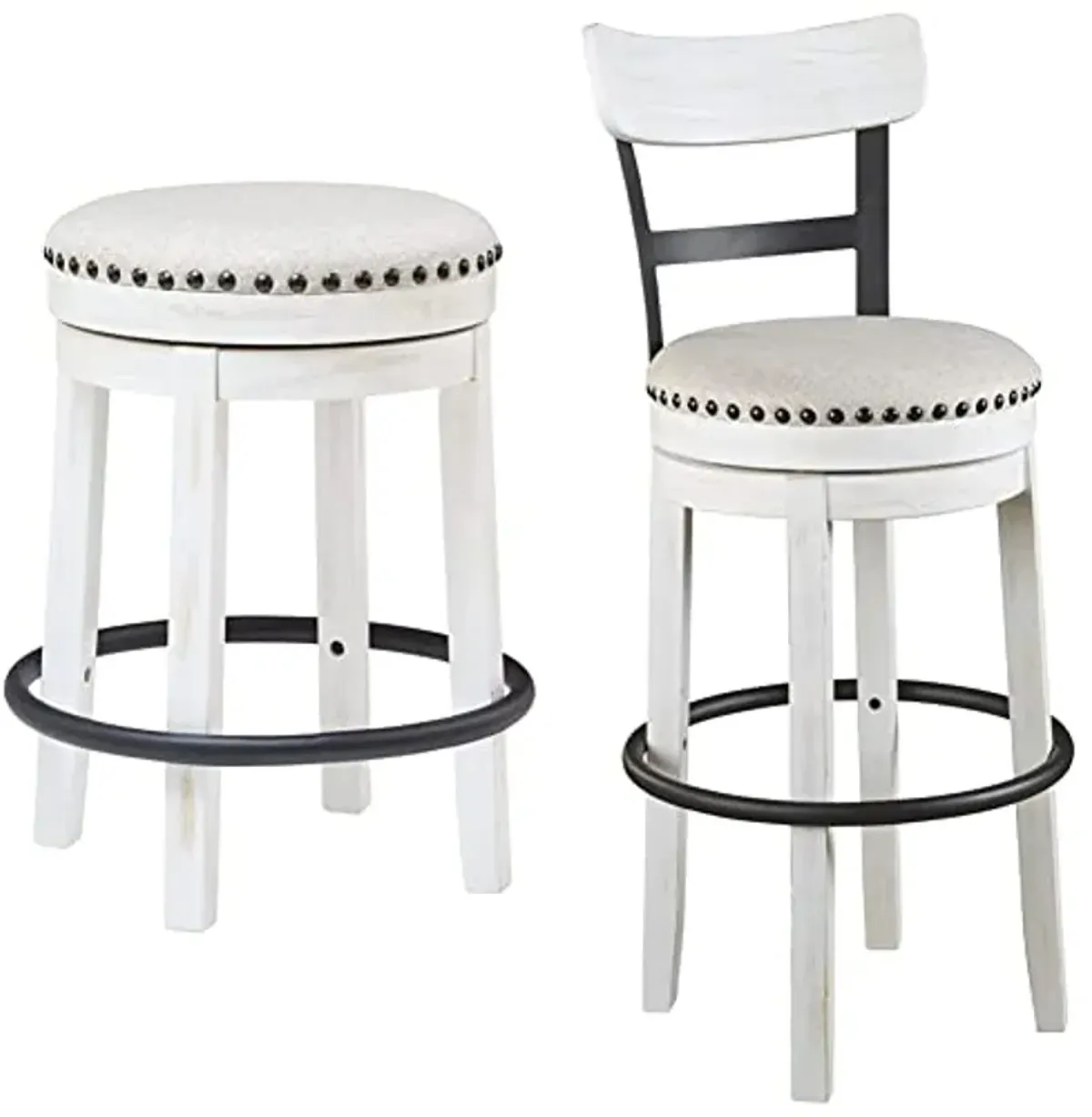 Signature Design by Ashley Valebeck Bar Stools, 24" & 30" (White/Black)