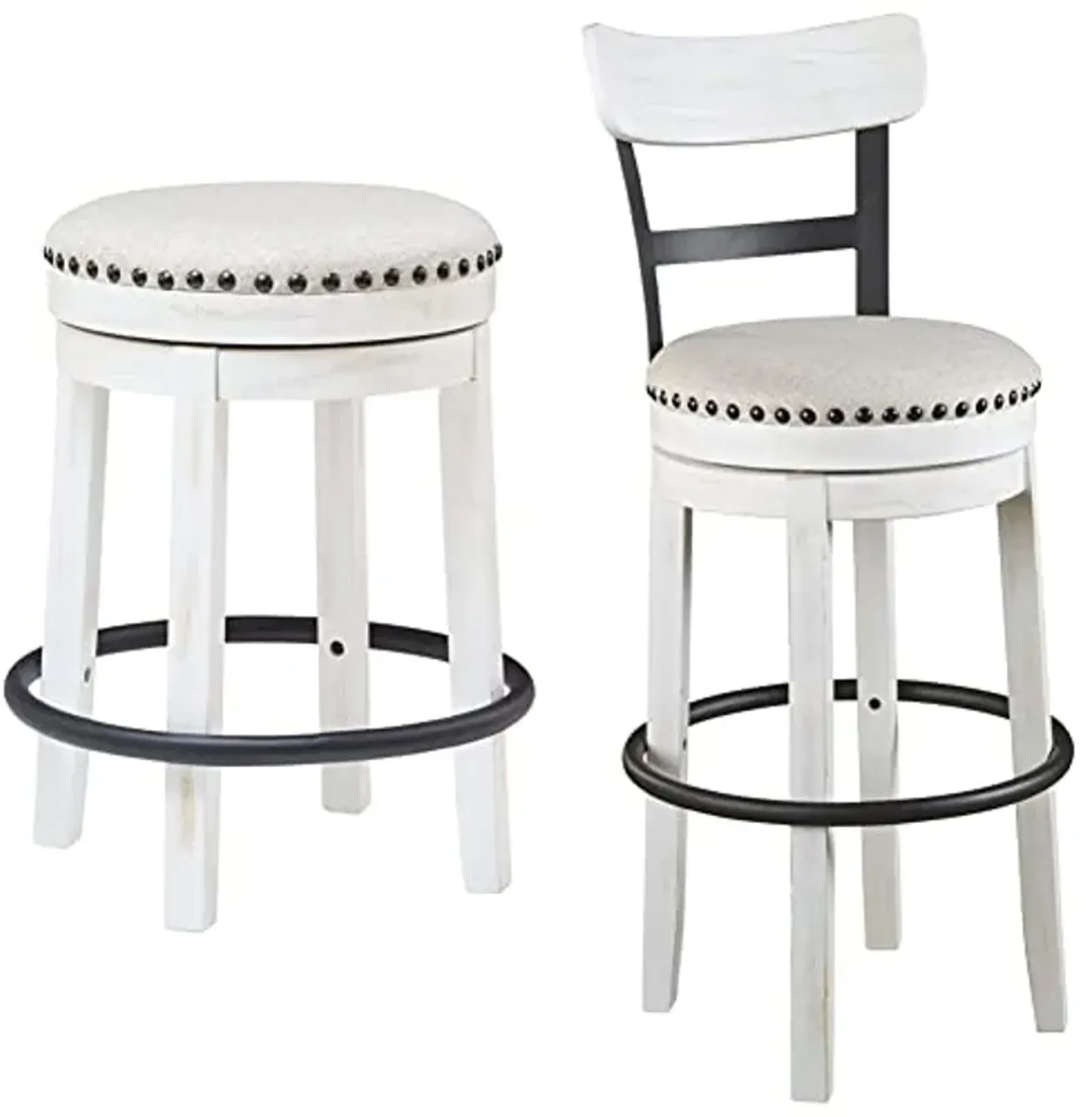 Signature Design by Ashley Valebeck Bar Stools, 24" & 30" (White/Black)