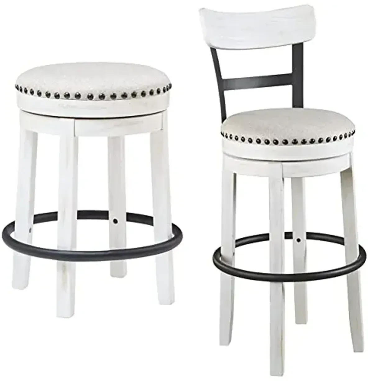 Signature Design by Ashley Valebeck Bar Stools, 24" & 30" (White/Black)