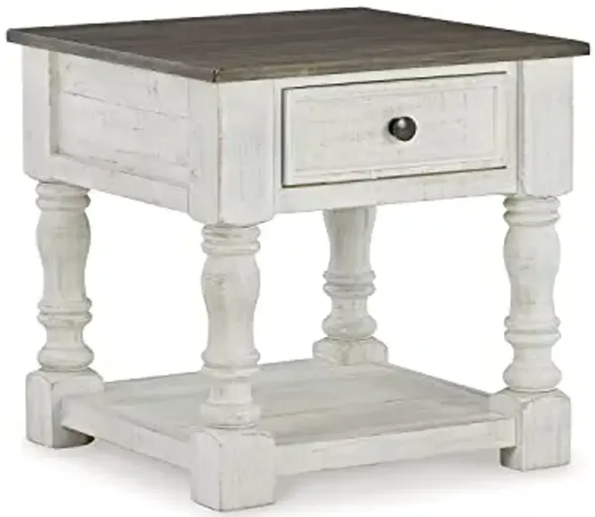 Signature Ashley Havalance Farmhouse End Table and Coffee Table Set, Gray/White