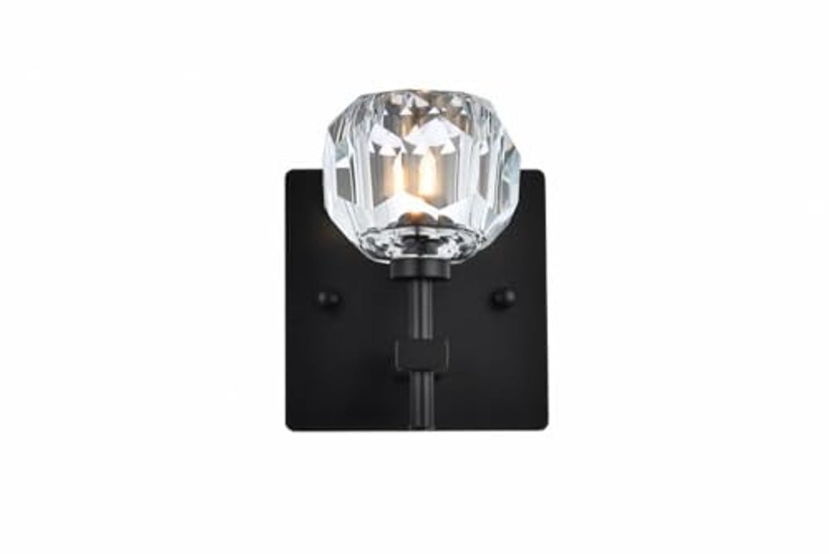 Elegant Lighting Graham 1-Light Crystal/Iron Wall Sconce in Chrome