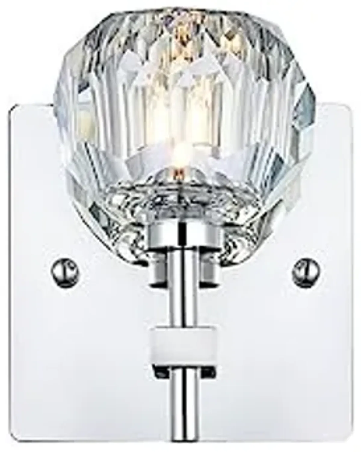 Elegant Lighting Graham 1-Light Crystal/Iron Wall Sconce in Chrome