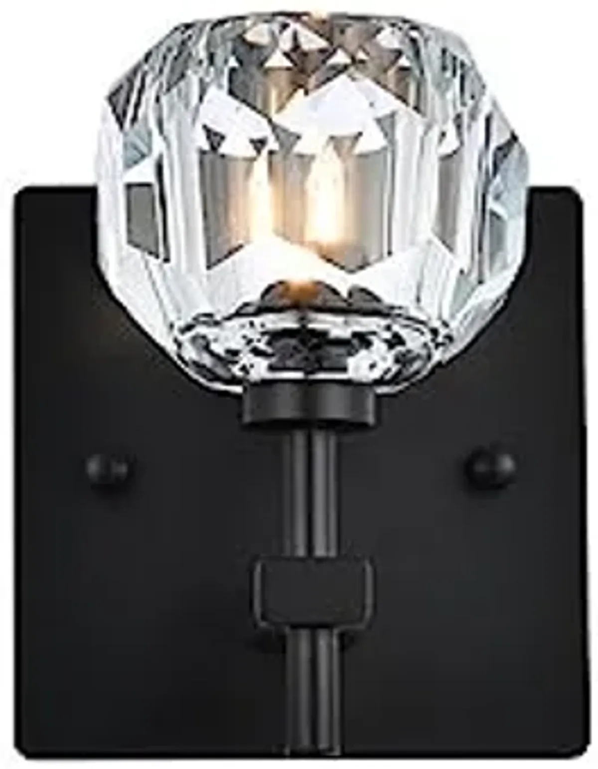 Elegant Lighting Graham 1-Light Crystal/Iron Wall Sconce in Black