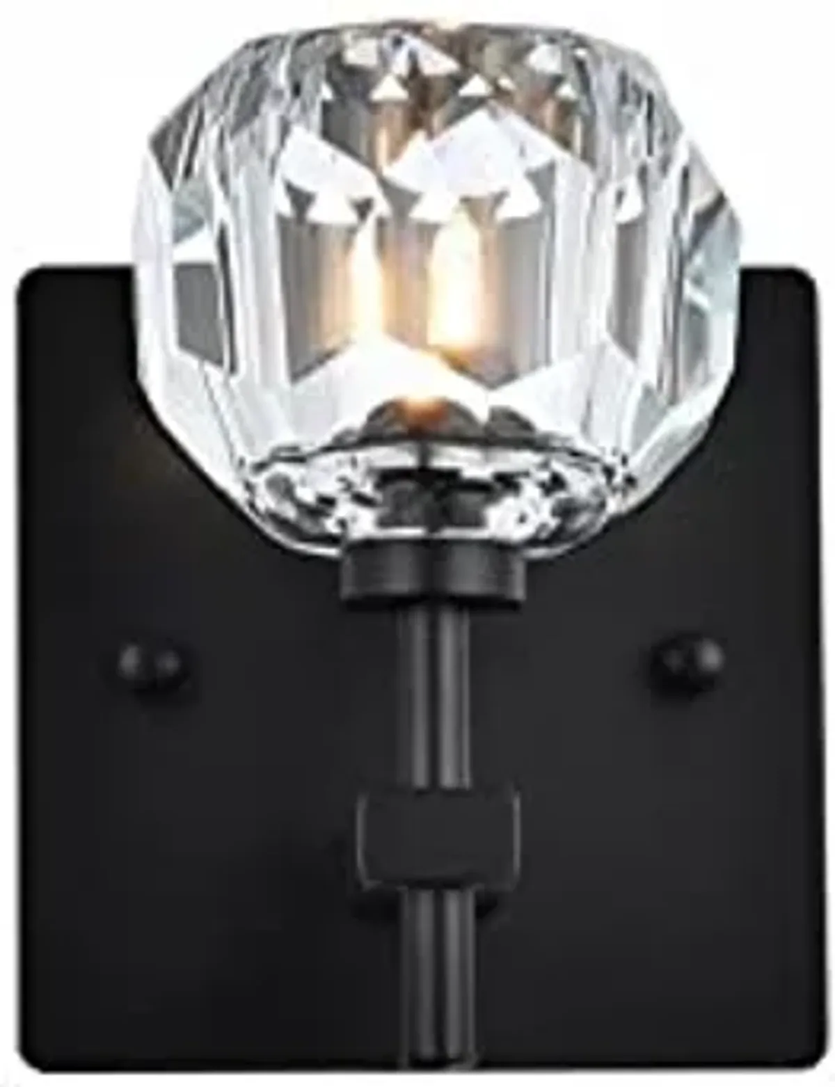 Elegant Lighting Graham 1-Light Crystal/Iron Wall Sconce in Black