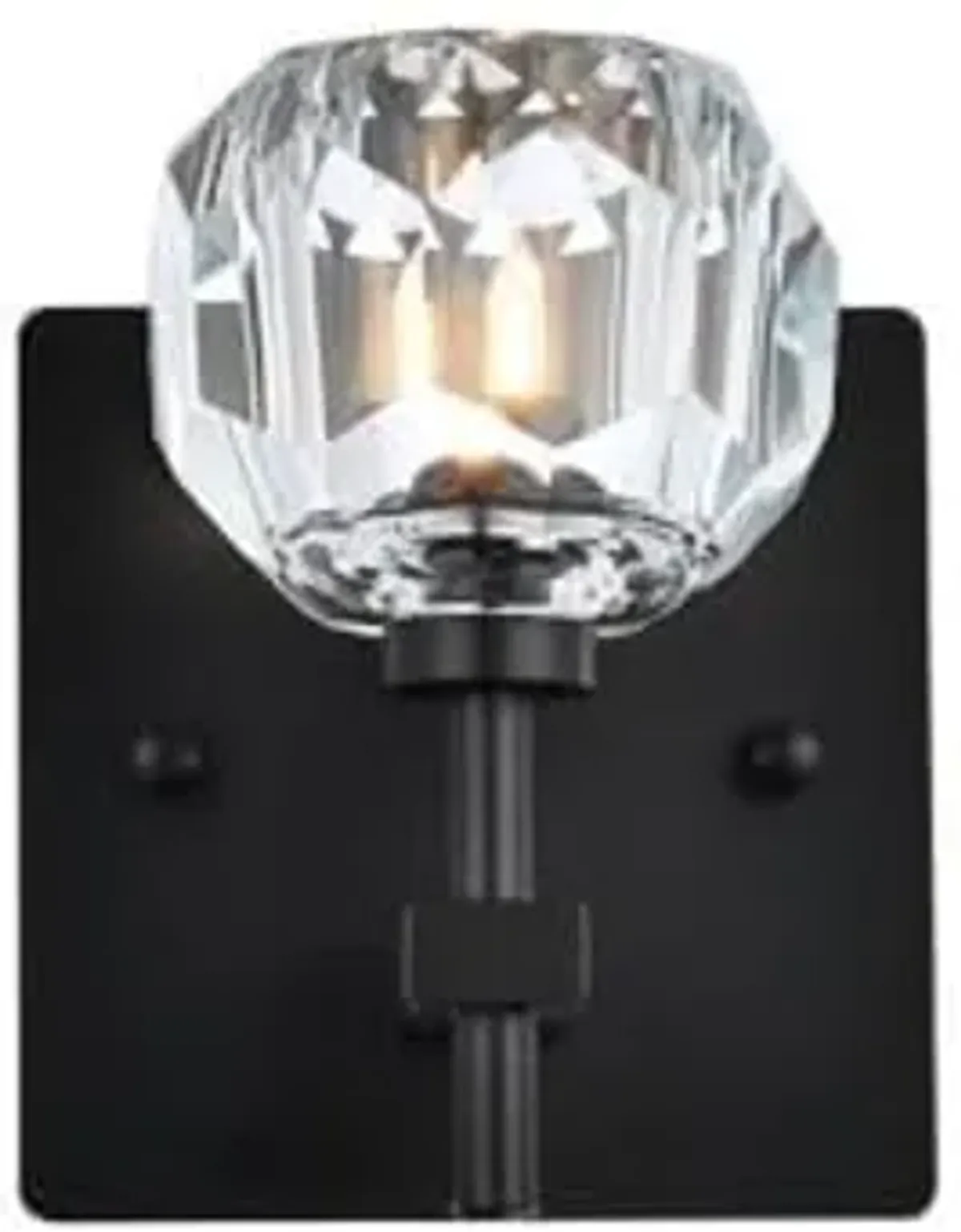 Elegant Lighting Graham 1-Light Crystal/Iron Wall Sconce in Black