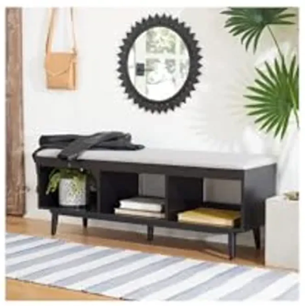 Safavieh Home Collection BCH5000 Bench, Grey/Black