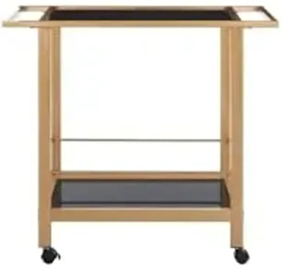 Safavieh Home Collection Gaelle Matte Gold/Black 2-Tier Bar Cart with Handle