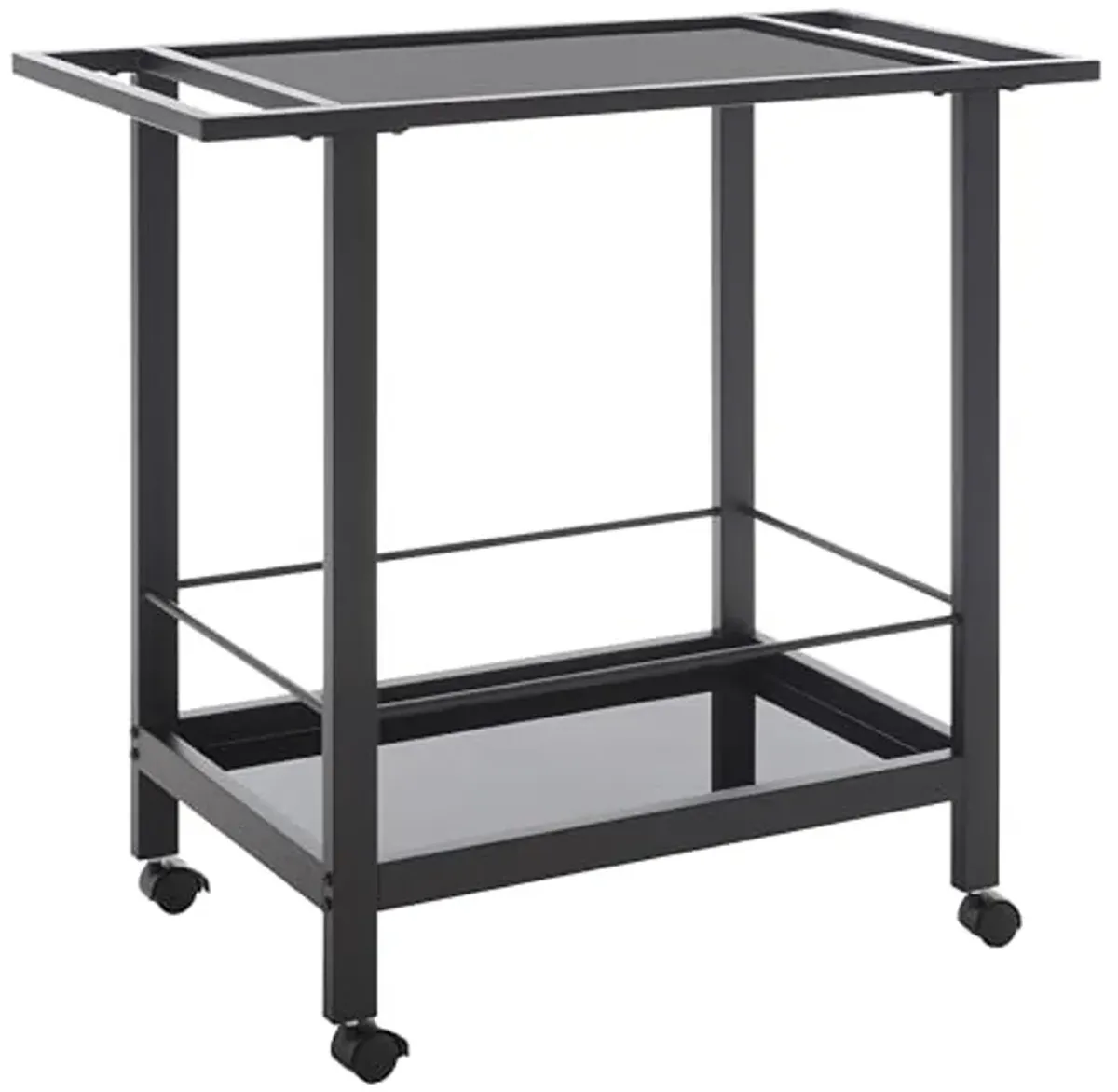 Safavieh Home Collection Gaelle Matte Black/Black 2-Tier Bar Cart with Handle