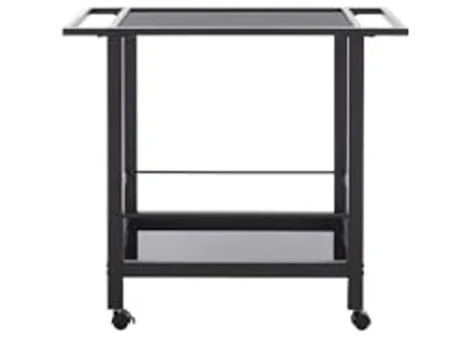 Safavieh Home Collection Gaelle Matte Black/Black 2-Tier Bar Cart with Handle