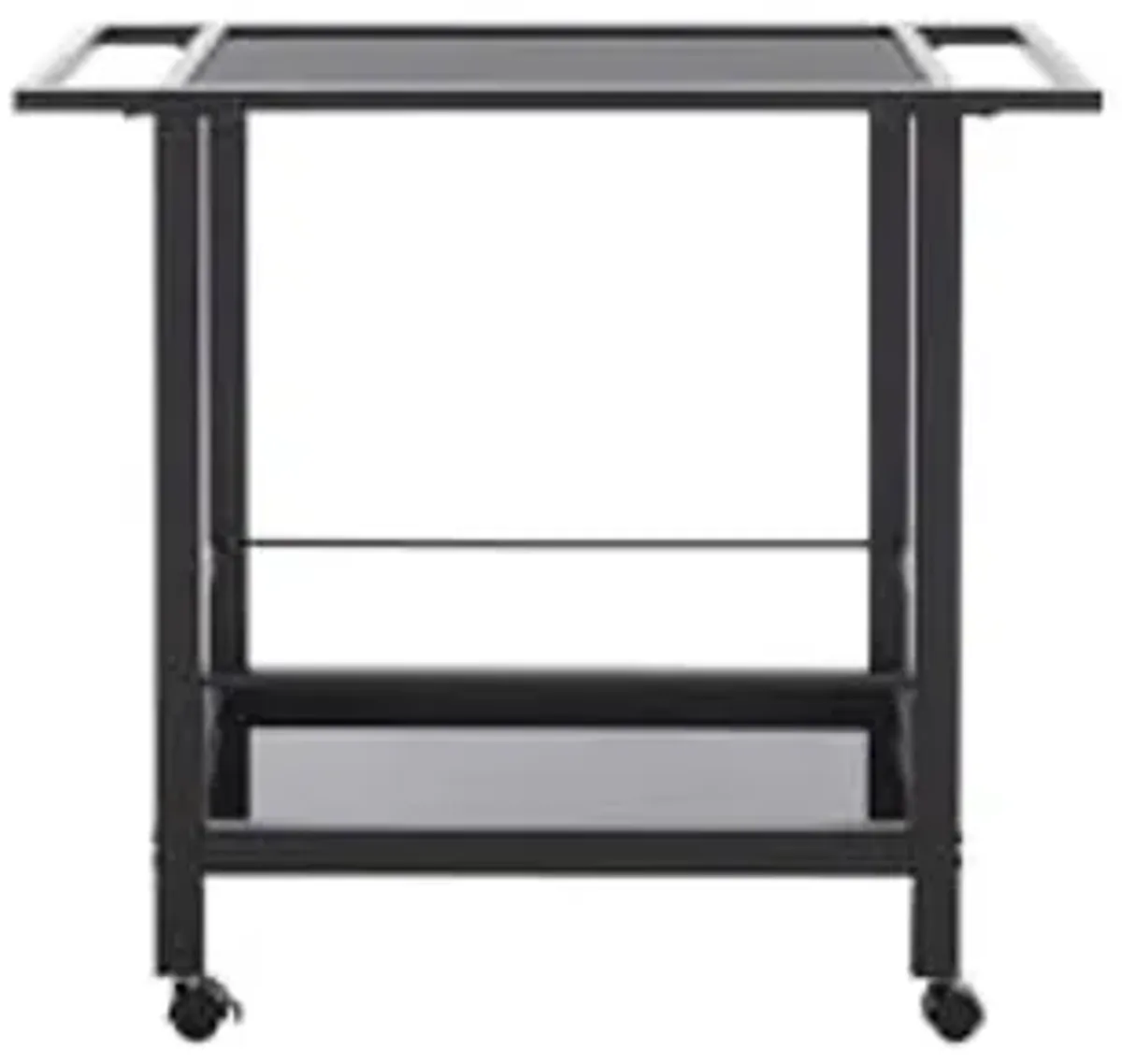 Safavieh Home Collection Gaelle Matte Black/Black 2-Tier Bar Cart with Handle