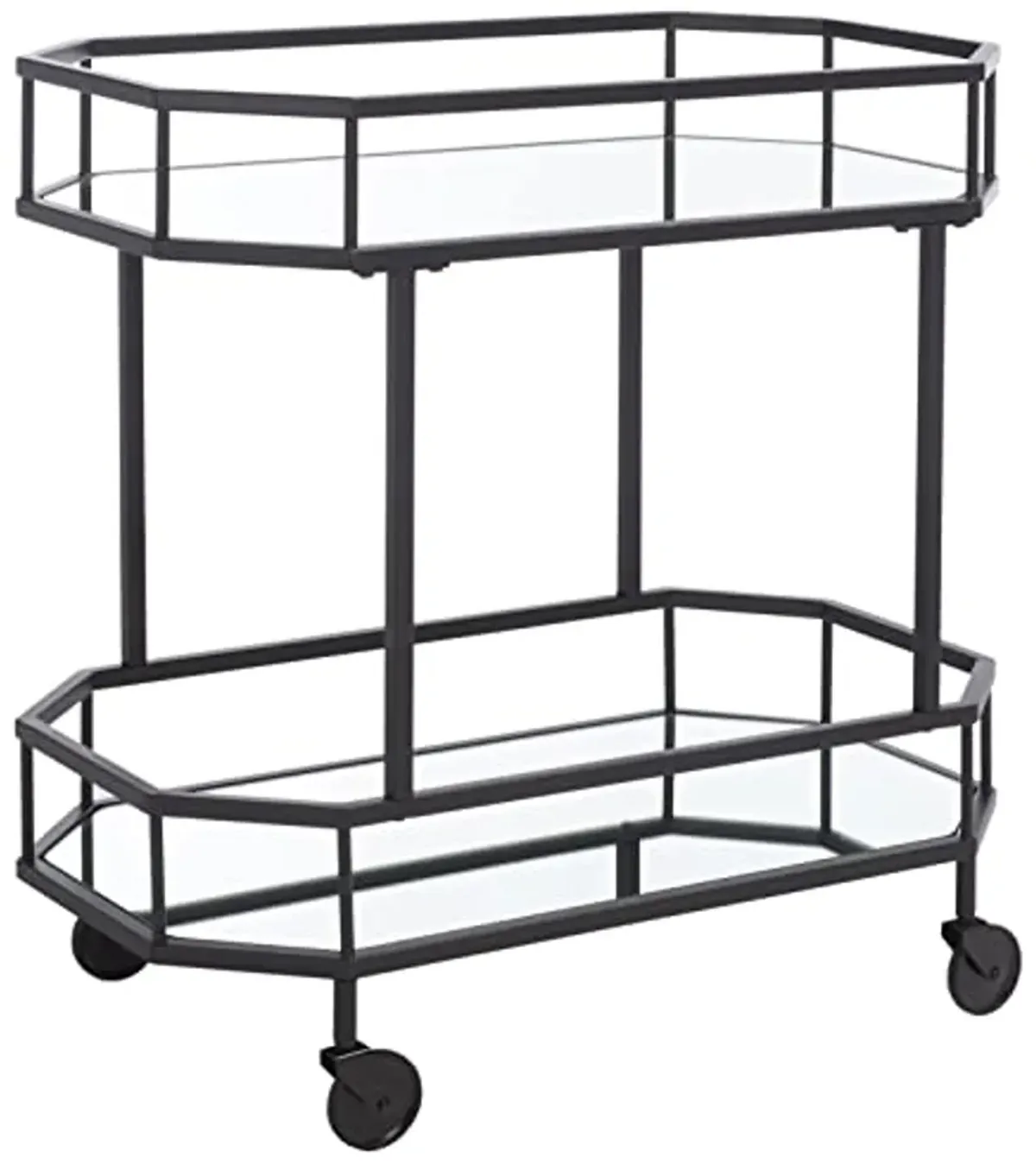 Safavieh Home Collection Silva Black 2-Tier Octagon Bar Cart