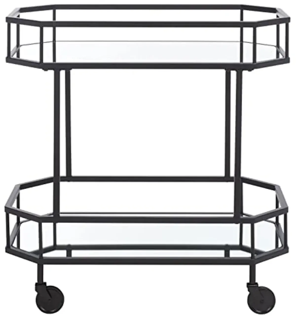 Safavieh Home Collection Silva Black 2-Tier Octagon Bar Cart