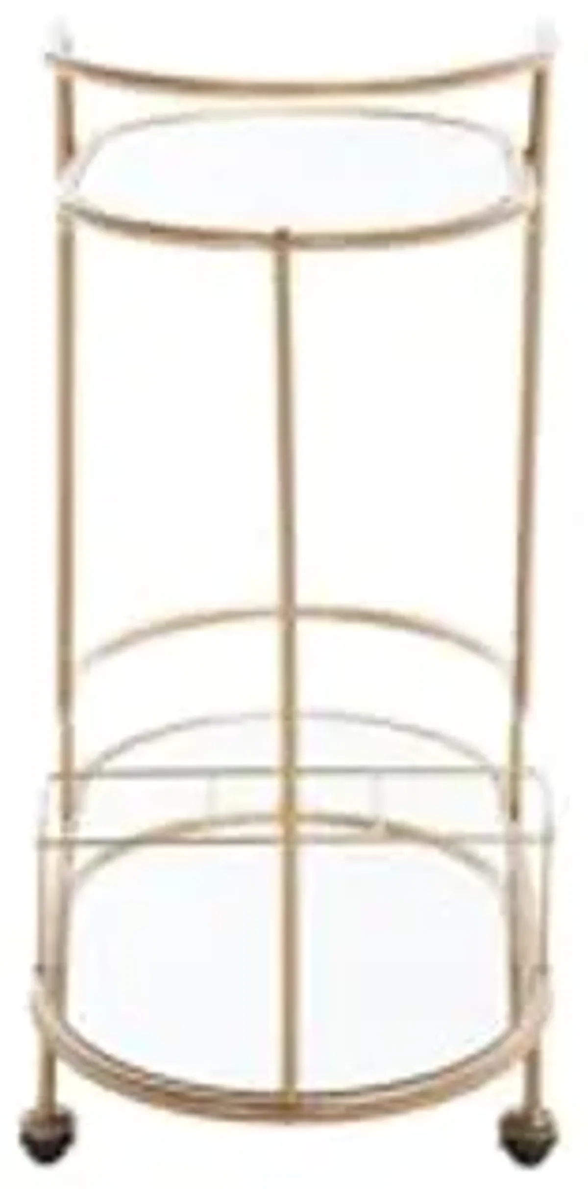 SAFAVIEH Home Collection Midas Gold/Mirrored 2-Tier Oval Bar Cart