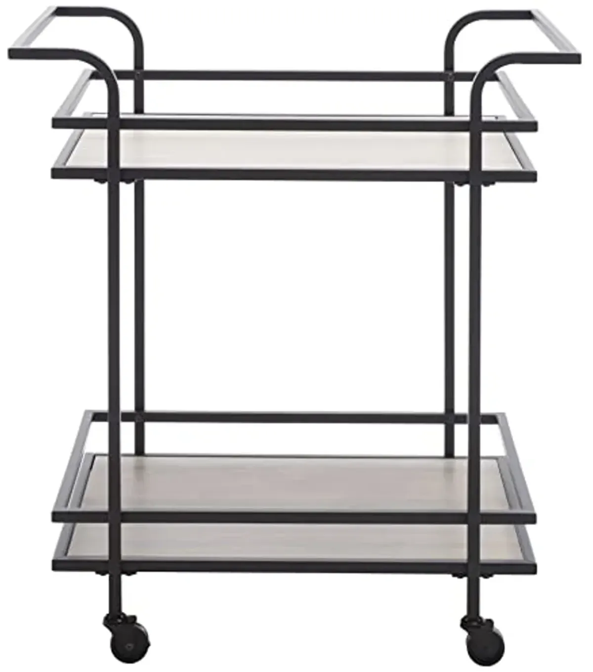 Safavieh Home Collection Lameris Matte Black/Grey 2-Tier Bart Cart with Handle