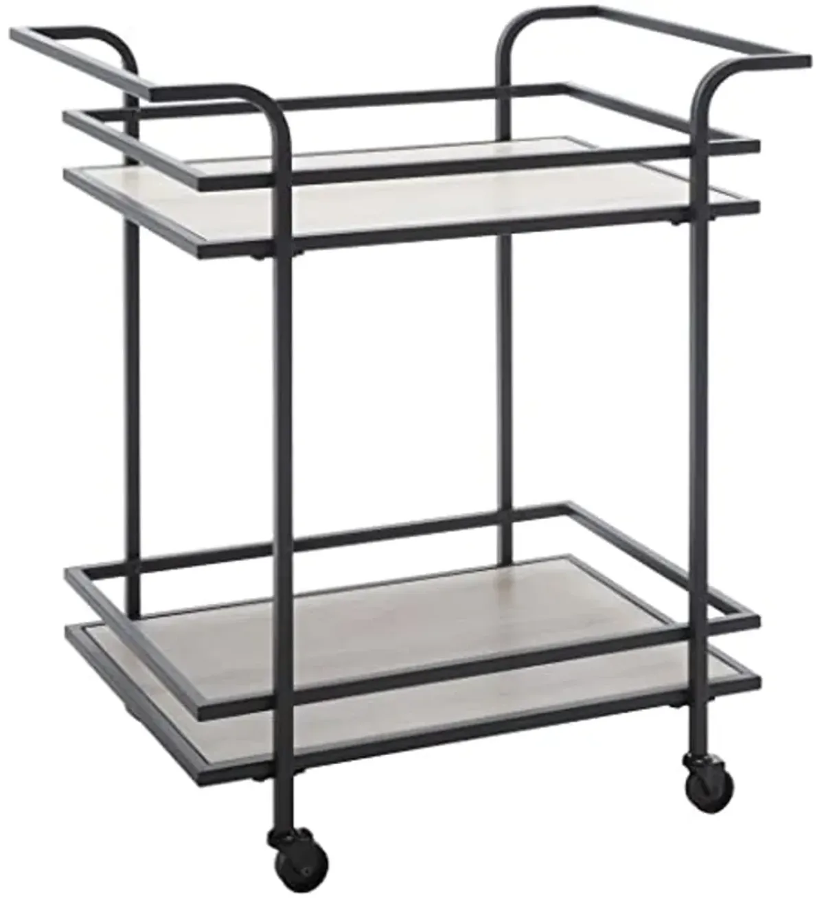 Safavieh Home Collection Lameris Matte Black/Grey 2-Tier Bart Cart with Handle