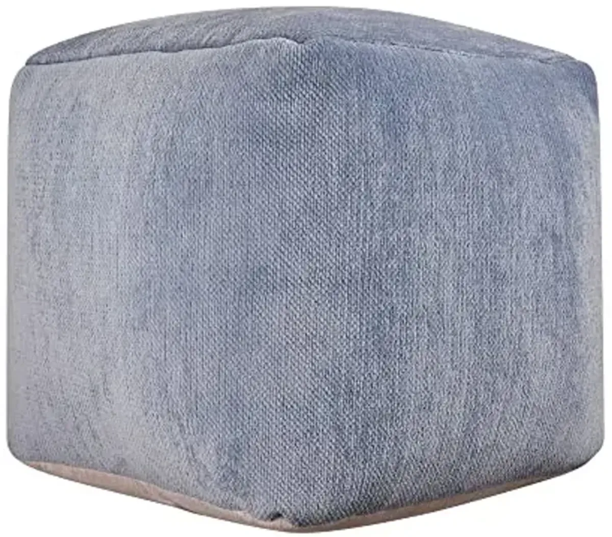 LR Home Yildiz Transitional Solid Chenille Indoor Pouf