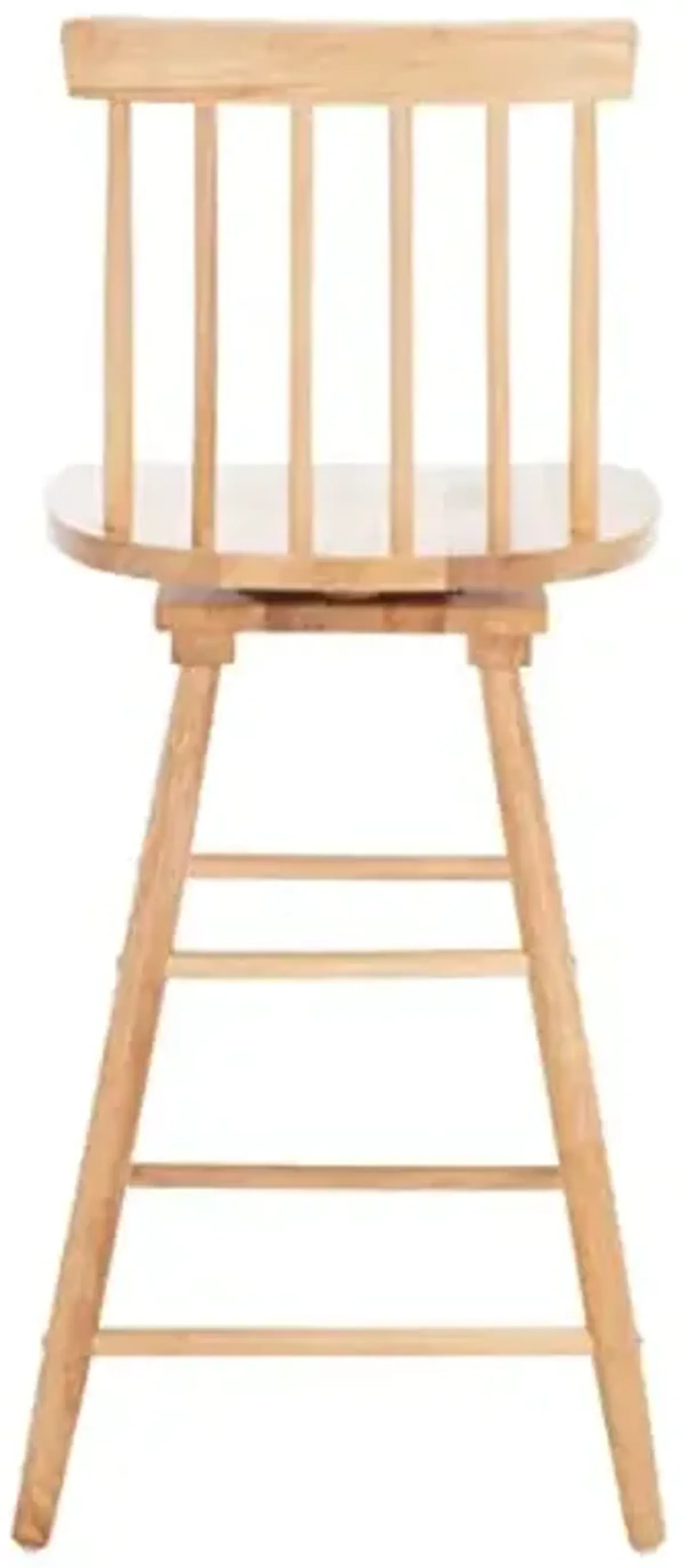 Safavieh Home Collection Quai Farmhouse Natural Spindle Solid Wood 25-inch Swivel Counter Stool