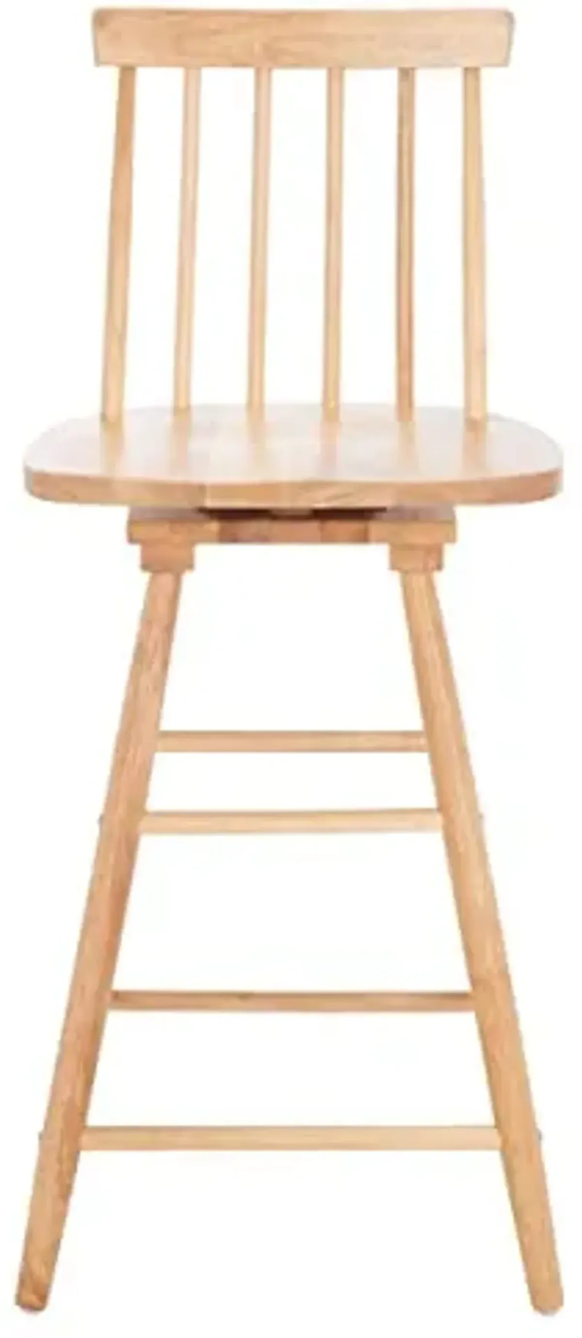 Safavieh Home Collection Quai Farmhouse Natural Spindle Solid Wood 25-inch Swivel Counter Stool